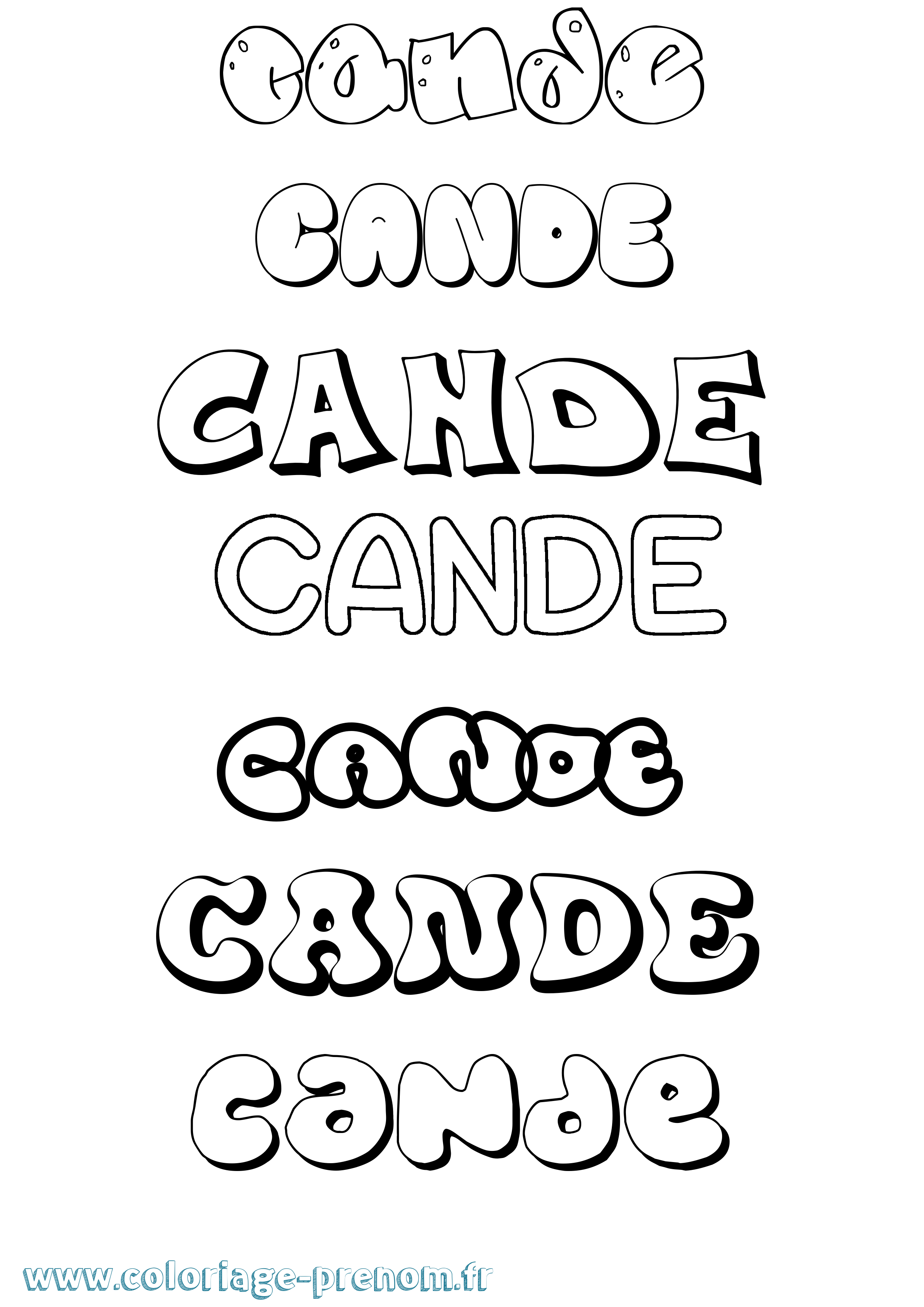 Coloriage Cande Bubble Coloriage prénom Cande Bubble