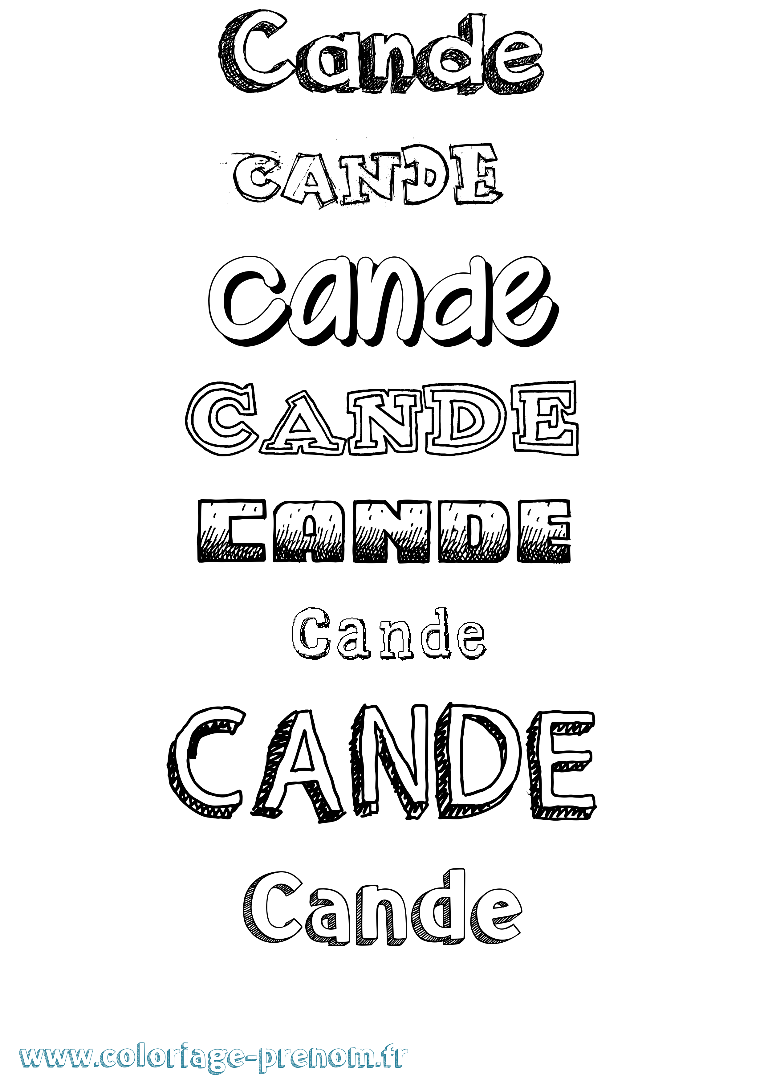Coloriage Cande Dessiné Coloriage prénom Cande Dessiné
