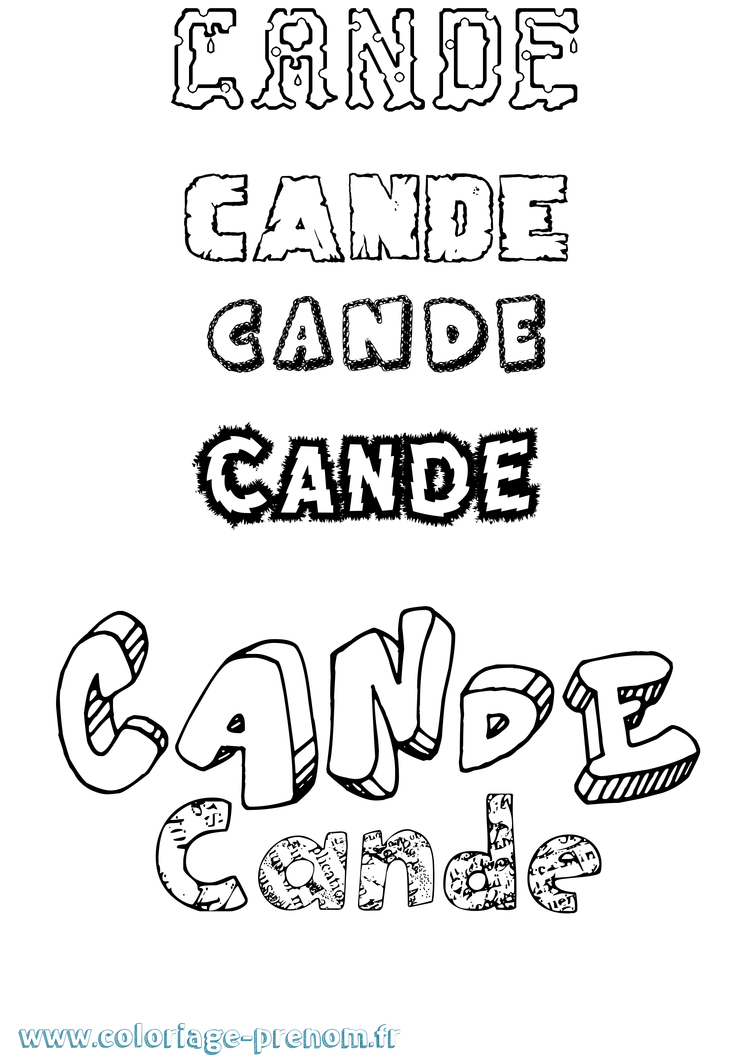 Coloriage Cande Destructuré Coloriage prénom Cande Destructuré