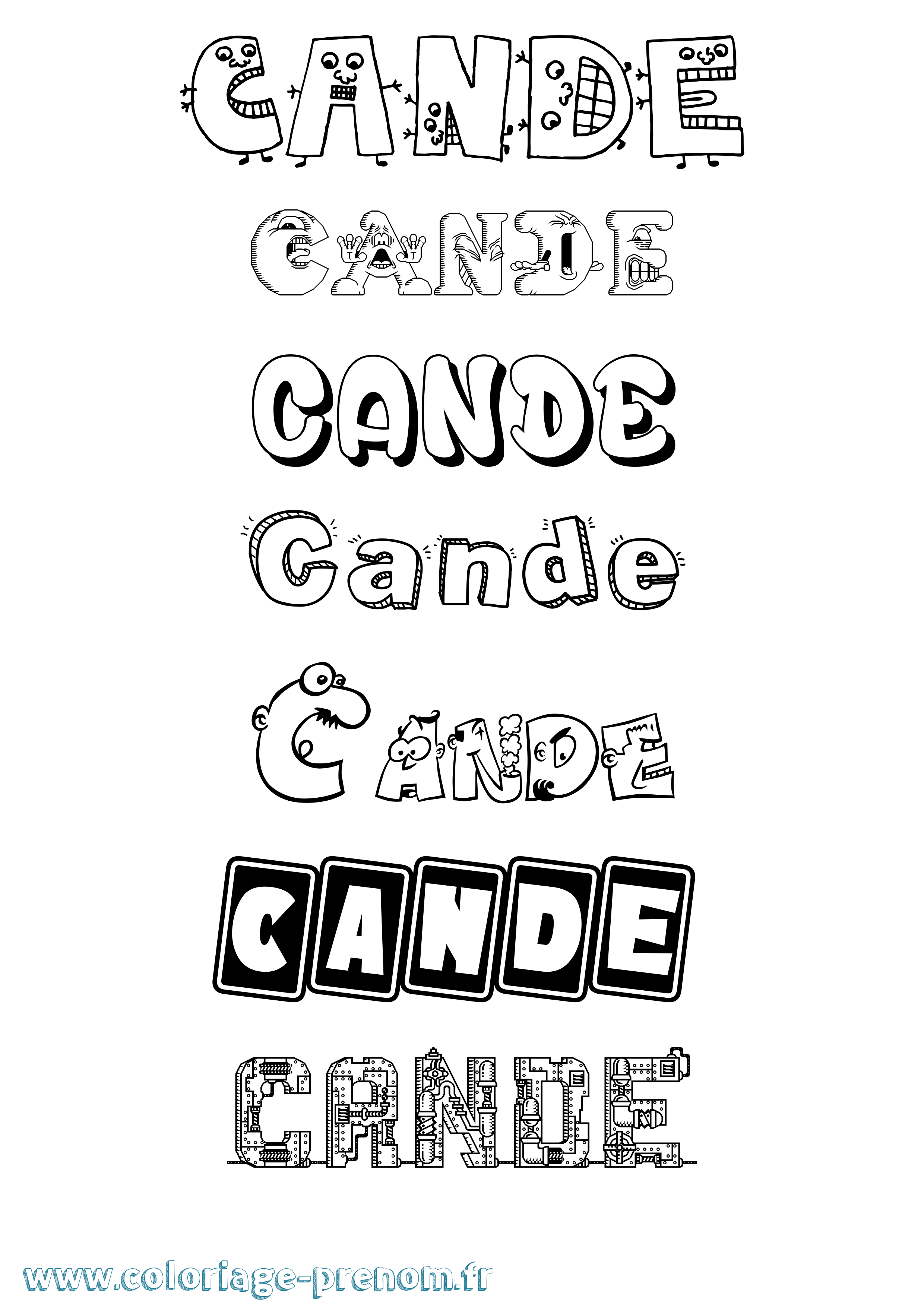 Coloriage Cande Fun Coloriage prénom Cande Fun