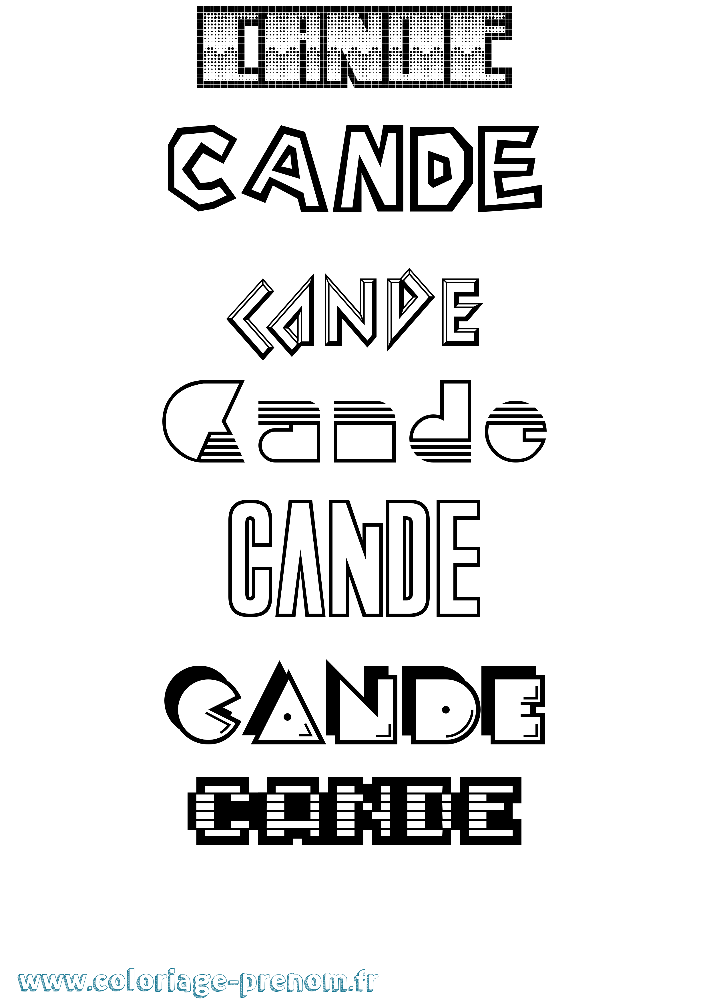 Coloriage Cande Jeux Vidéos Coloriage prénom Cande Jeux Vidéos