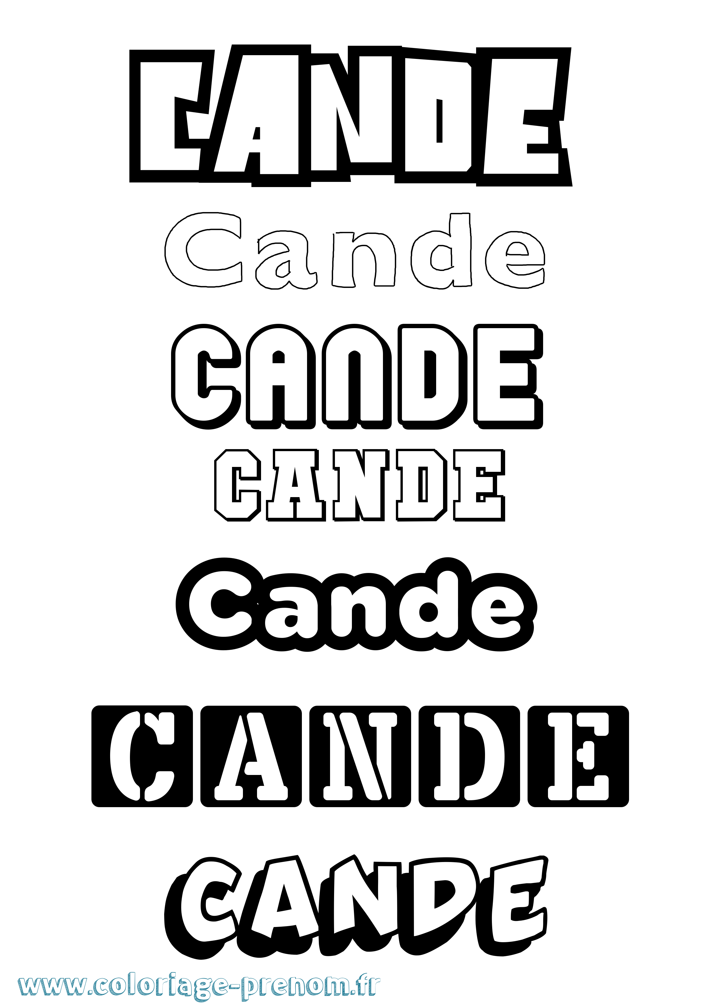 Coloriage Cande Simple Coloriage prénom Cande Simple