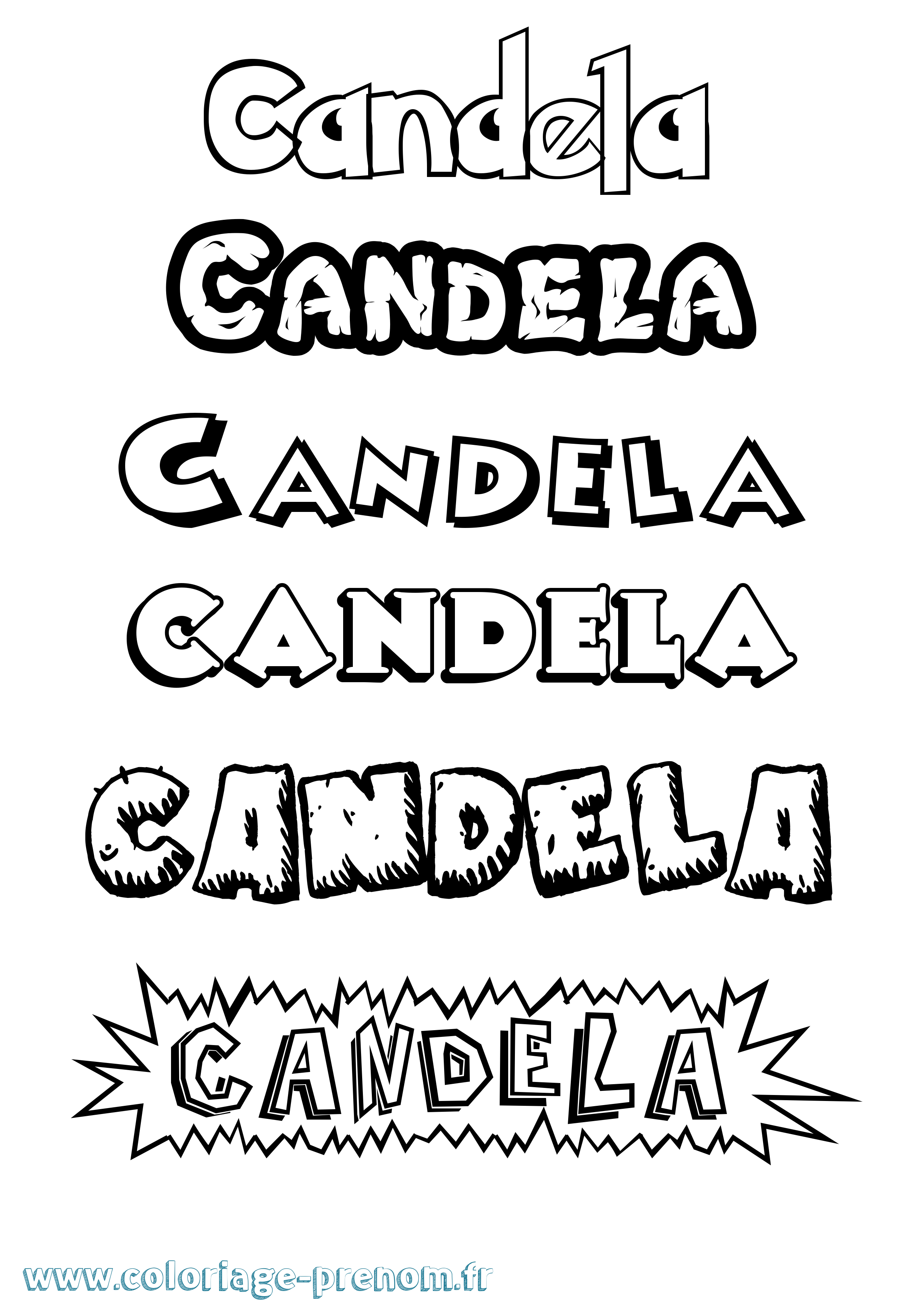 Coloriage Candela Dessin Animé Coloriage prénom Candela Dessin Animé