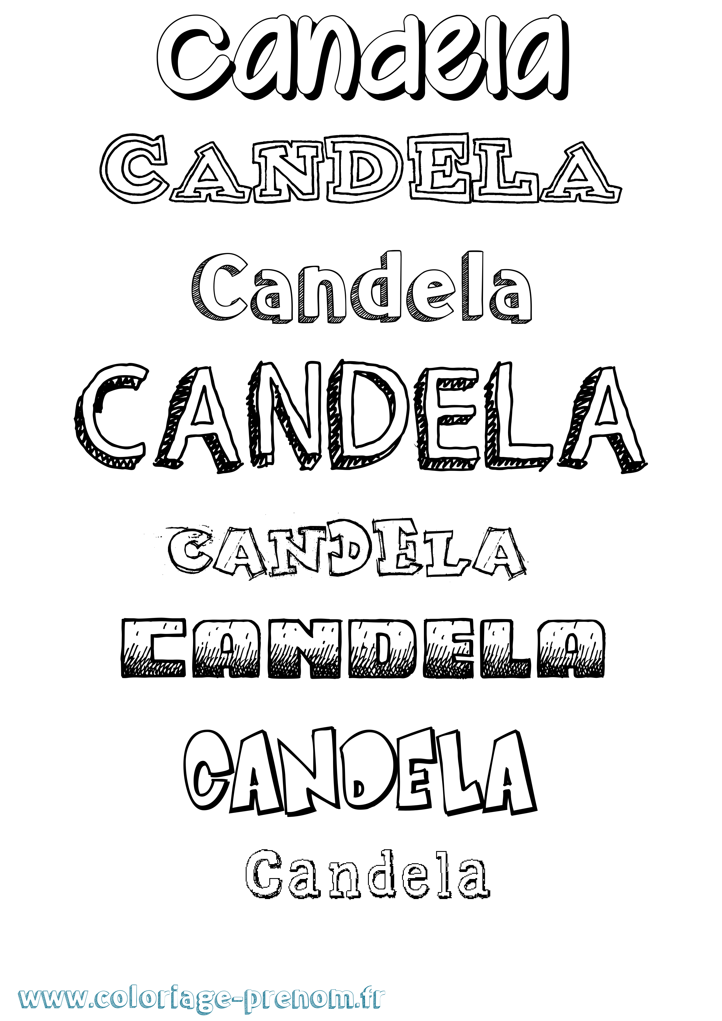 Coloriage Candela Dessiné Coloriage prénom Candela Dessiné