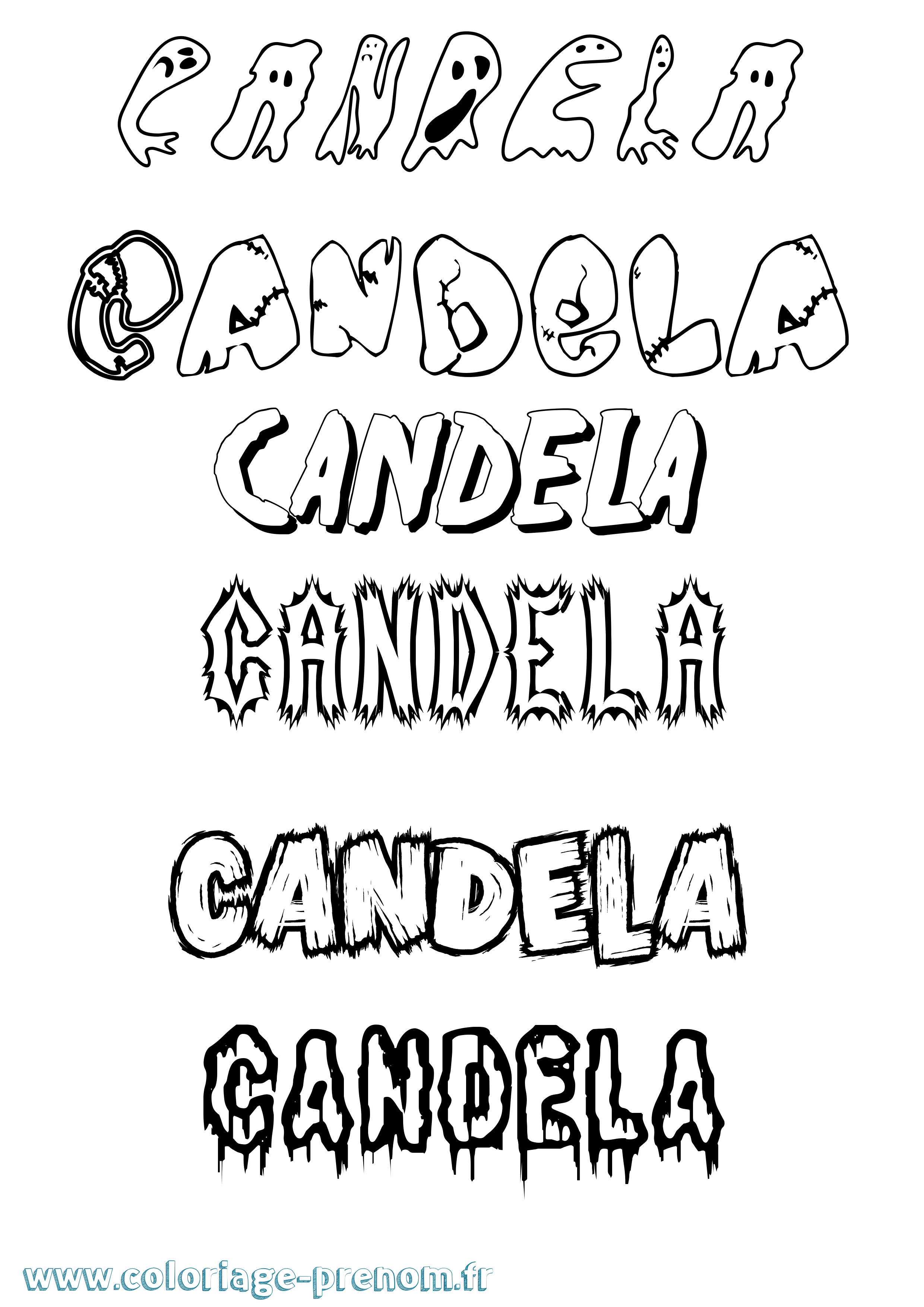 Coloriage Candela Frisson Coloriage prénom Candela Frisson