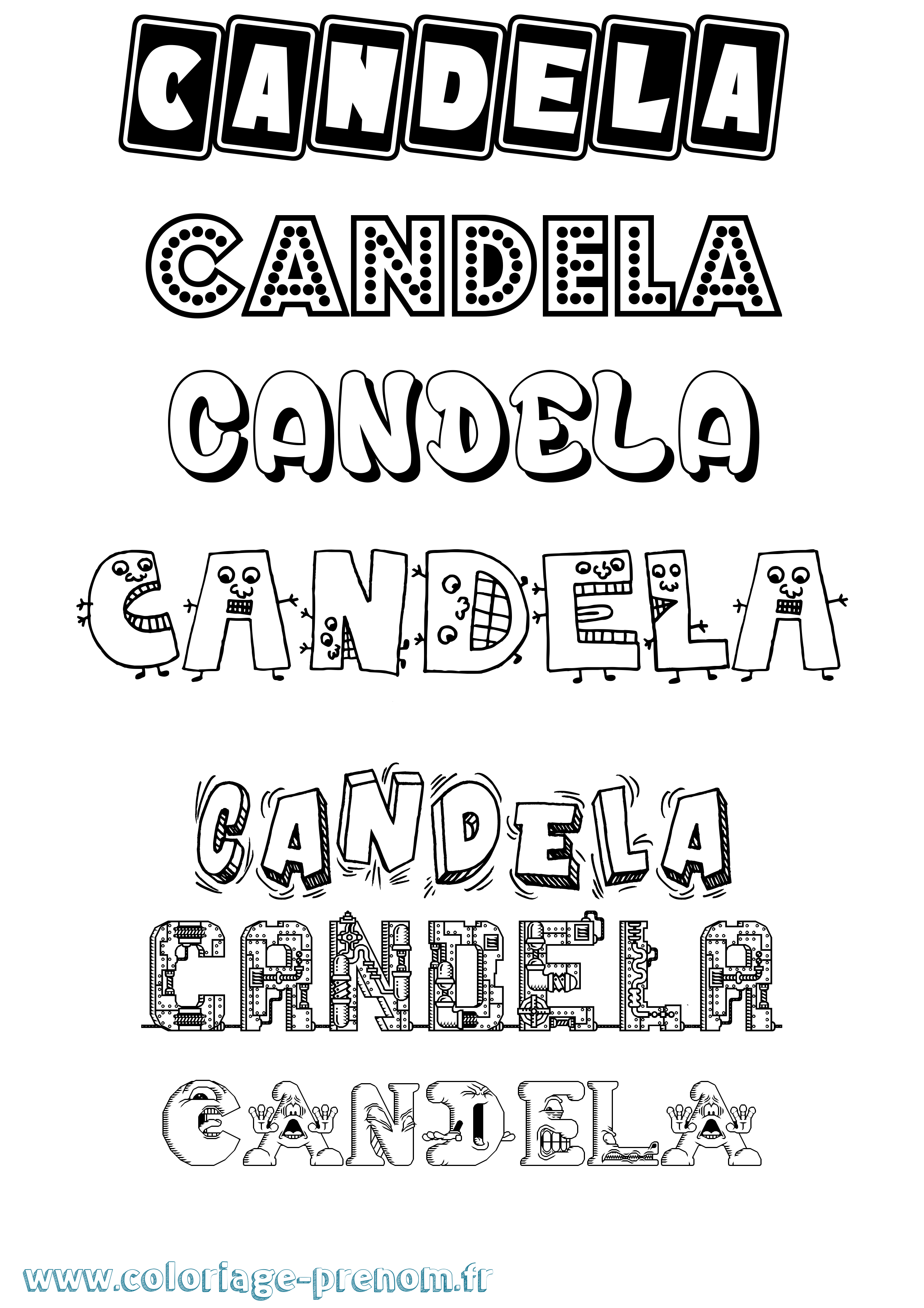 Coloriage Candela Fun Coloriage prénom Candela Fun