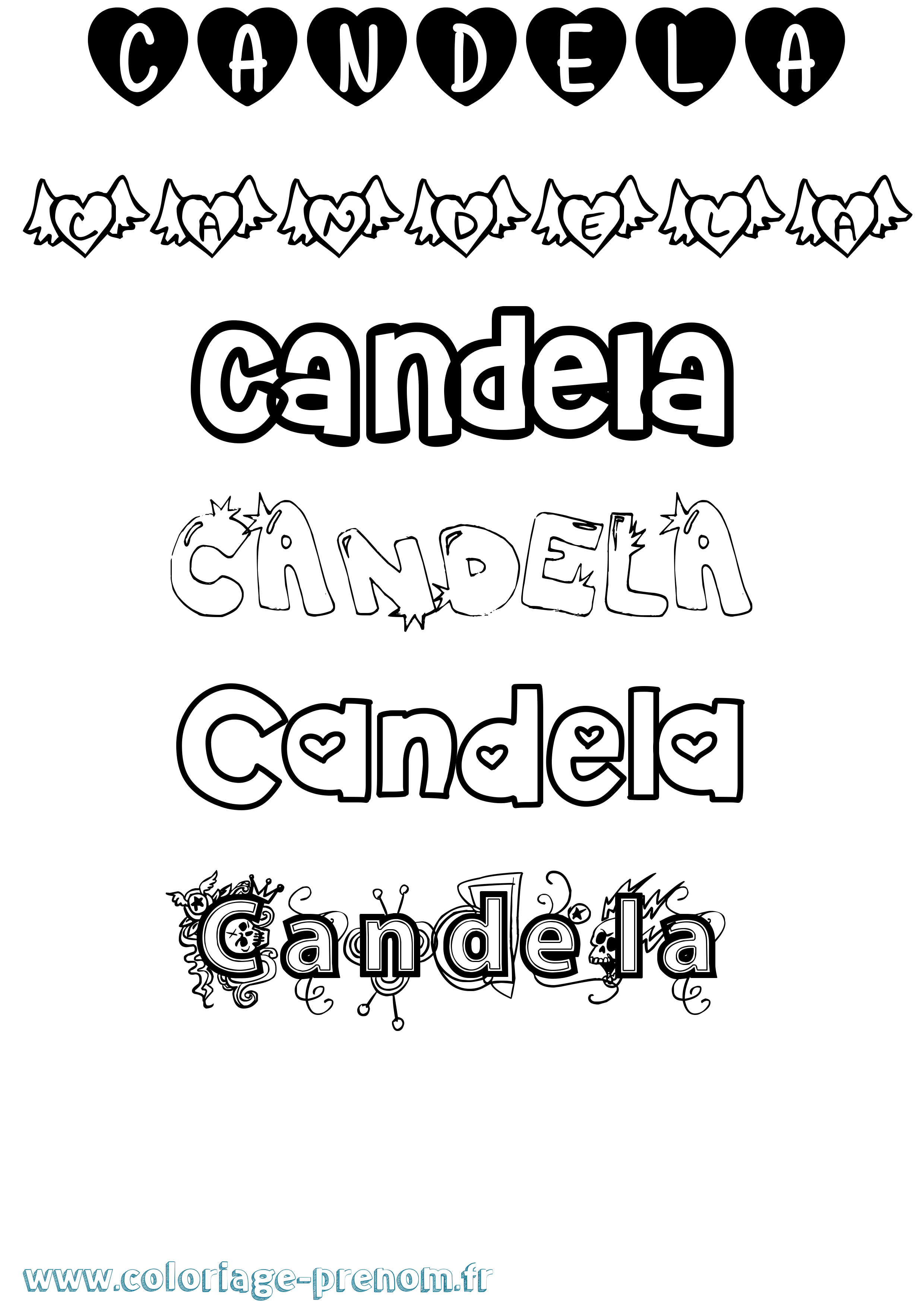 Coloriage Candela Girly Coloriage prénom Candela Girly