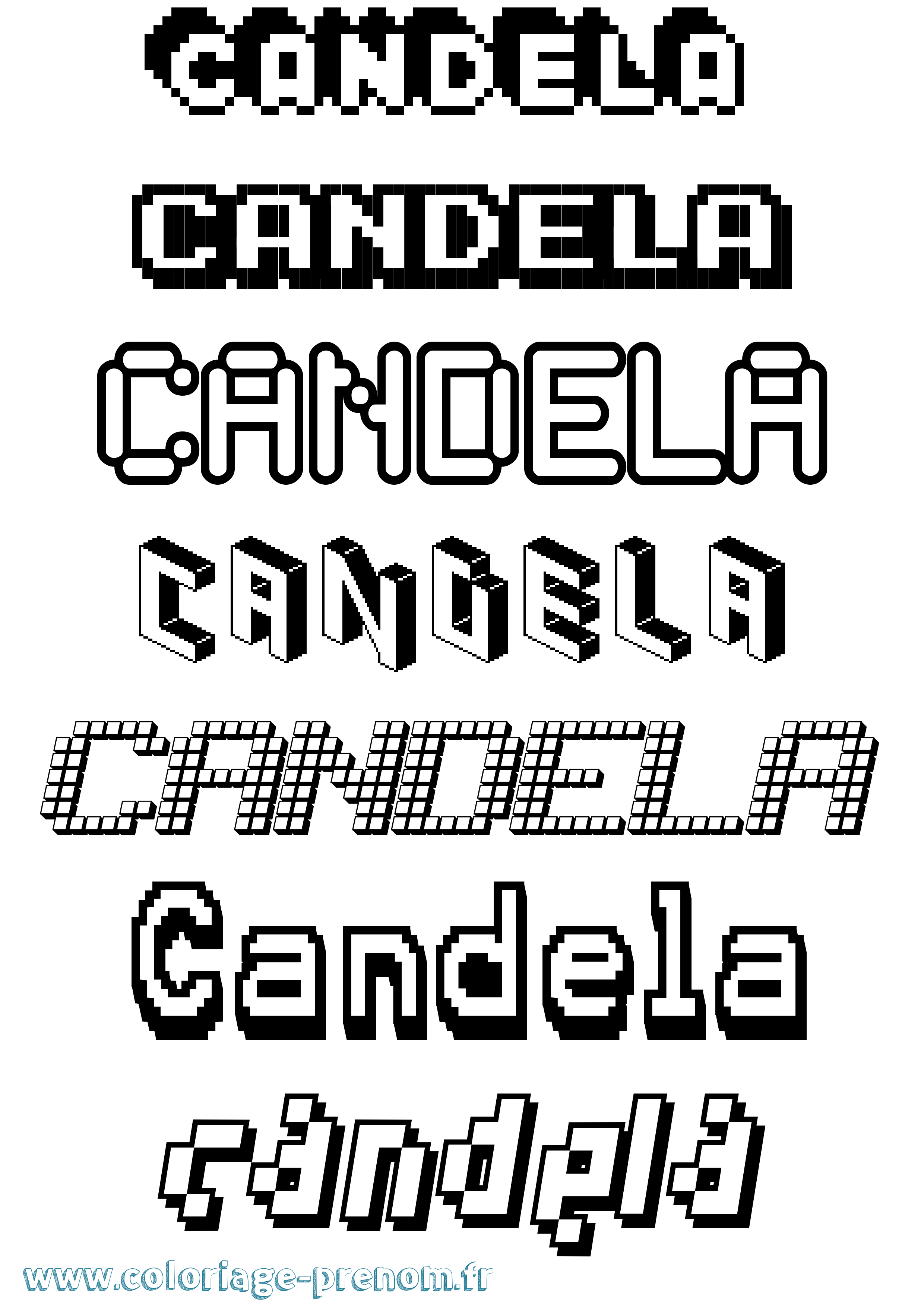Coloriage Candela Pixel Coloriage prénom Candela Pixel