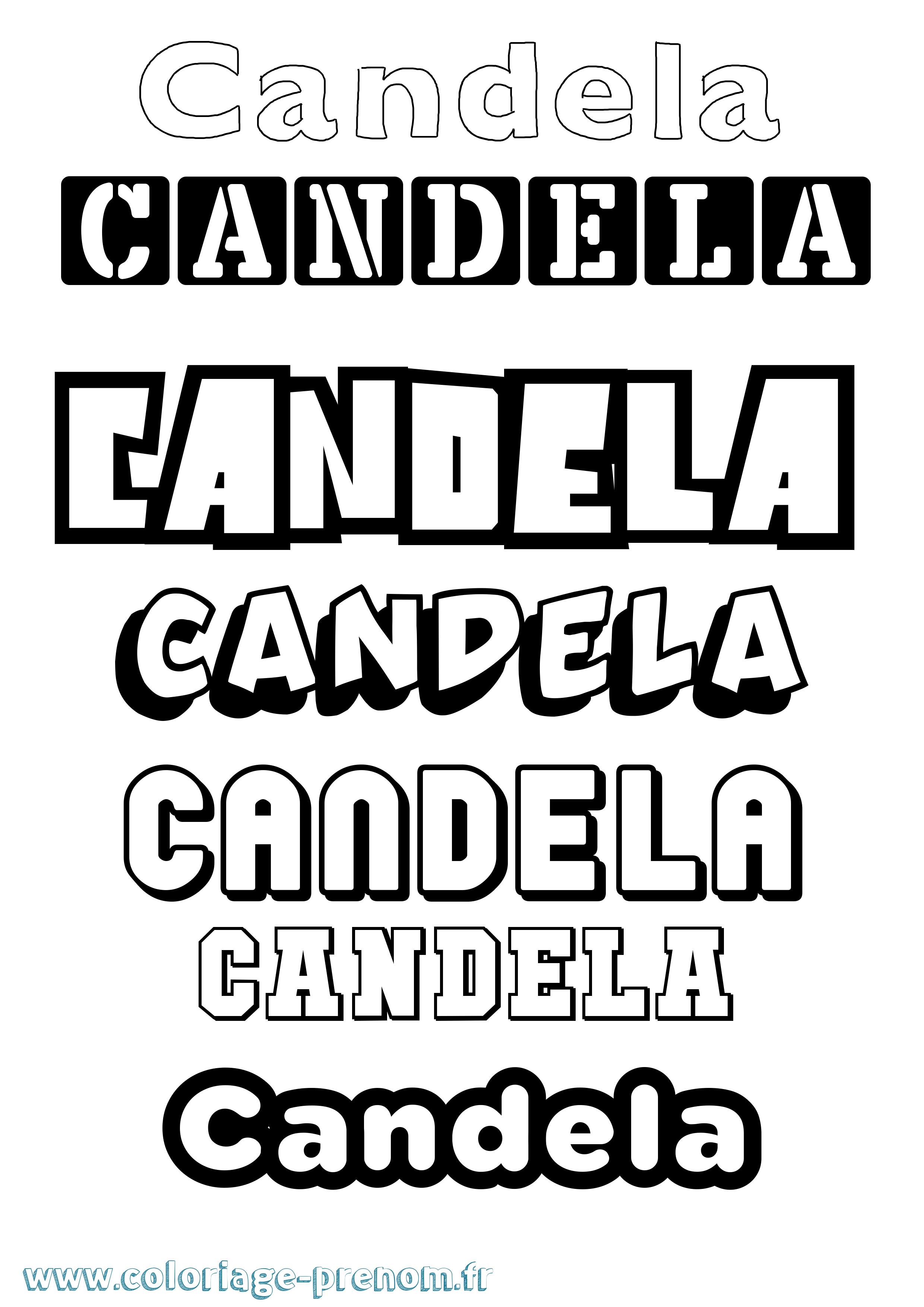 Coloriage Candela Simple Coloriage prénom Candela Simple