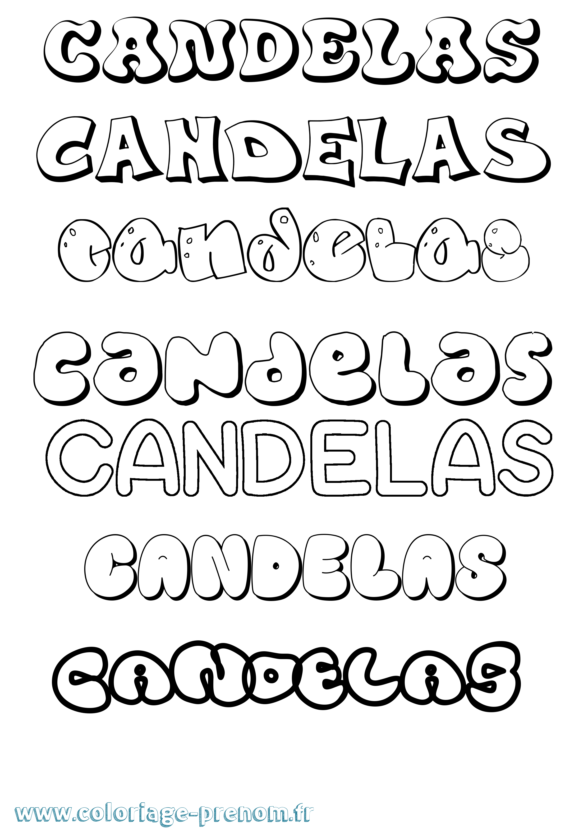 Coloriage Candelas Bubble Coloriage prénom Candelas Bubble