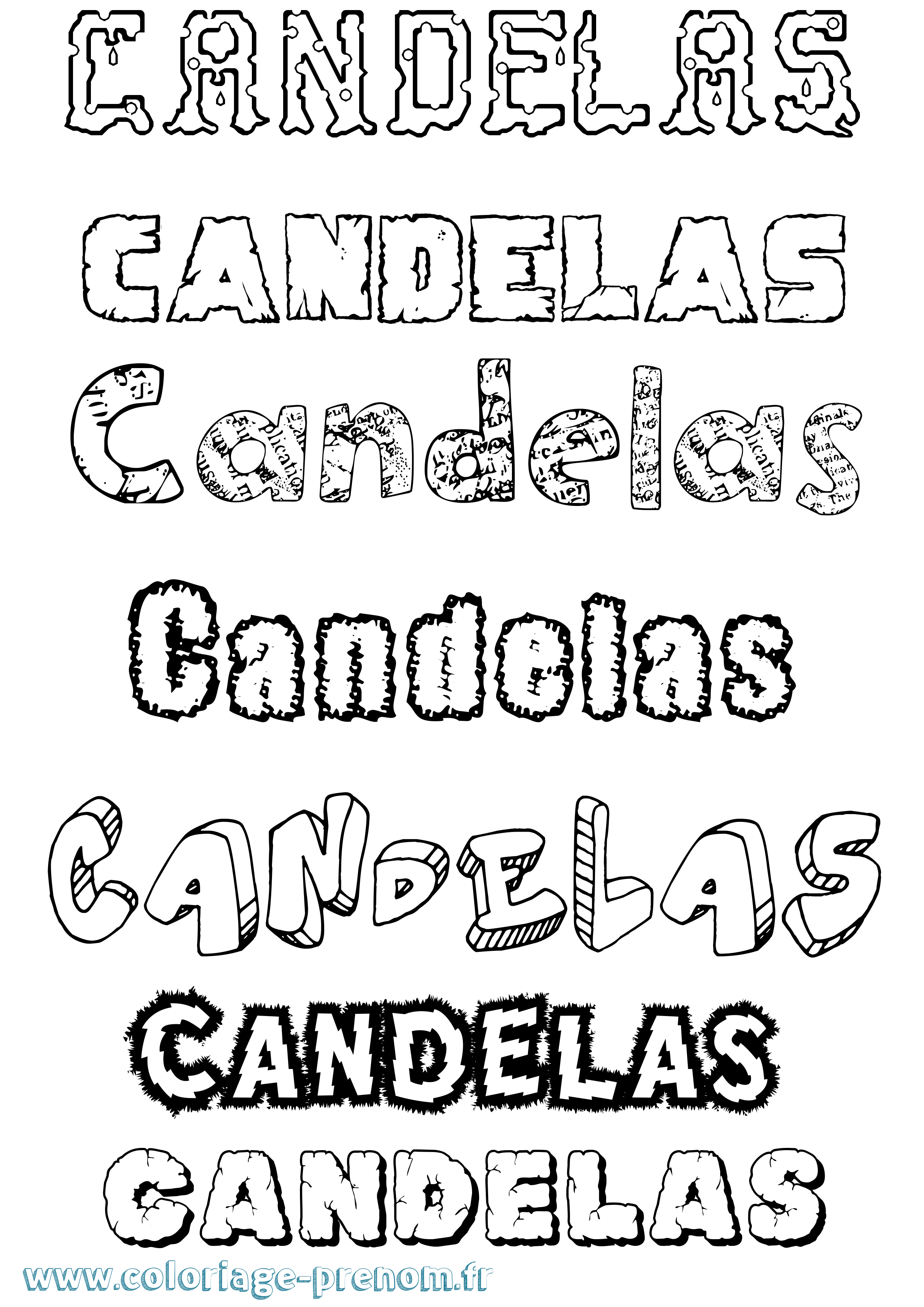 Coloriage Candelas Destructuré Coloriage prénom Candelas Destructuré