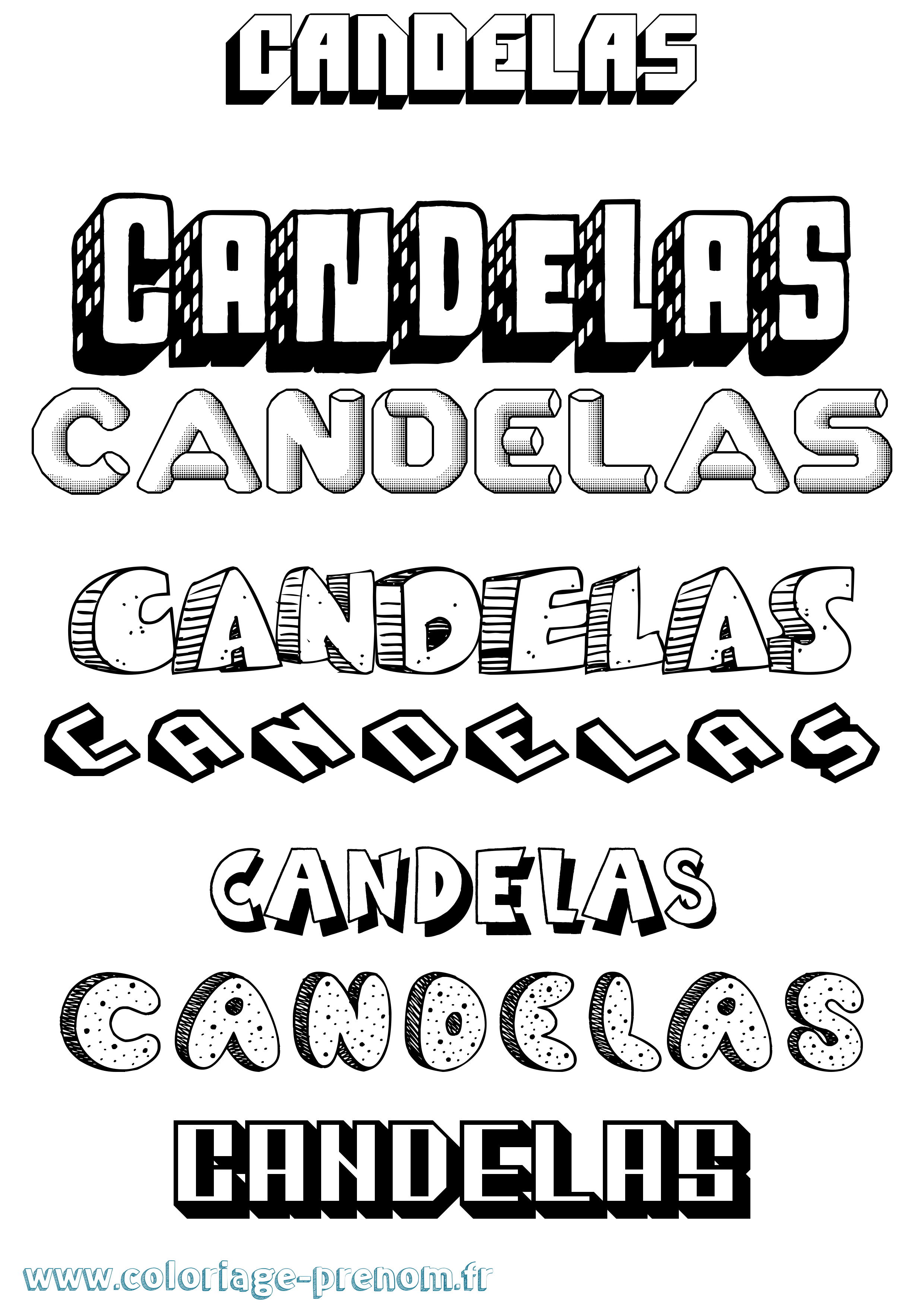 Coloriage du prénom Candelas à Imprimer ou Télécharger facilement