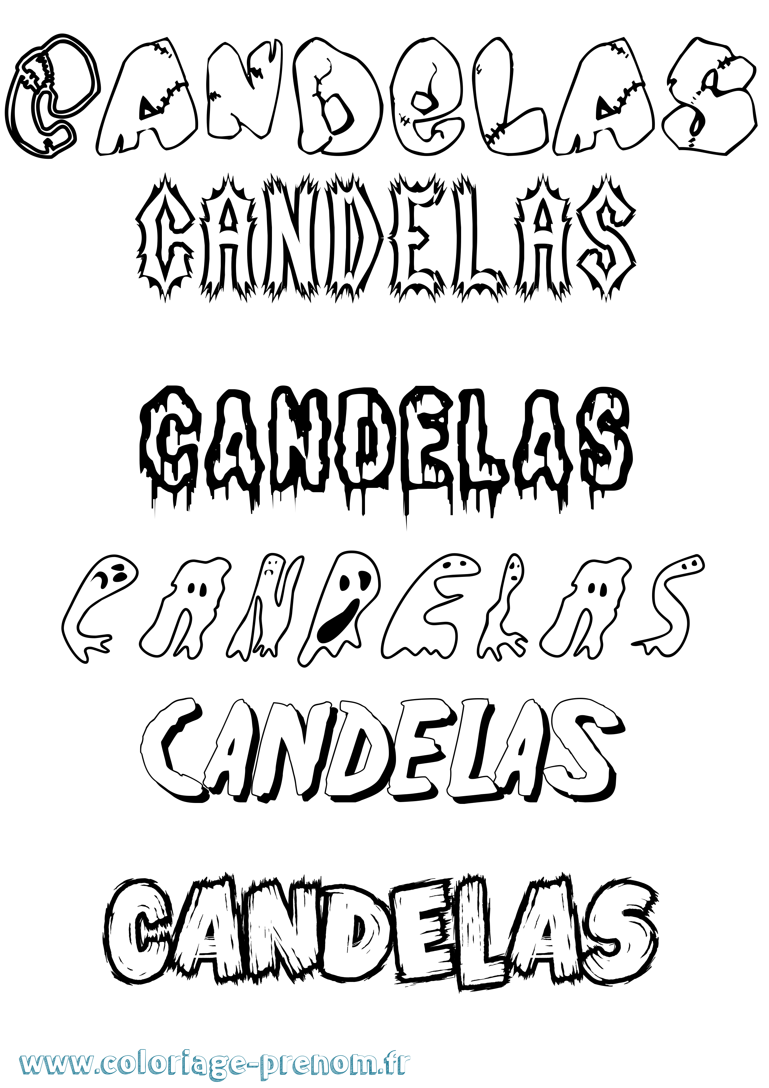 Coloriage Candelas Frisson Coloriage prénom Candelas Frisson