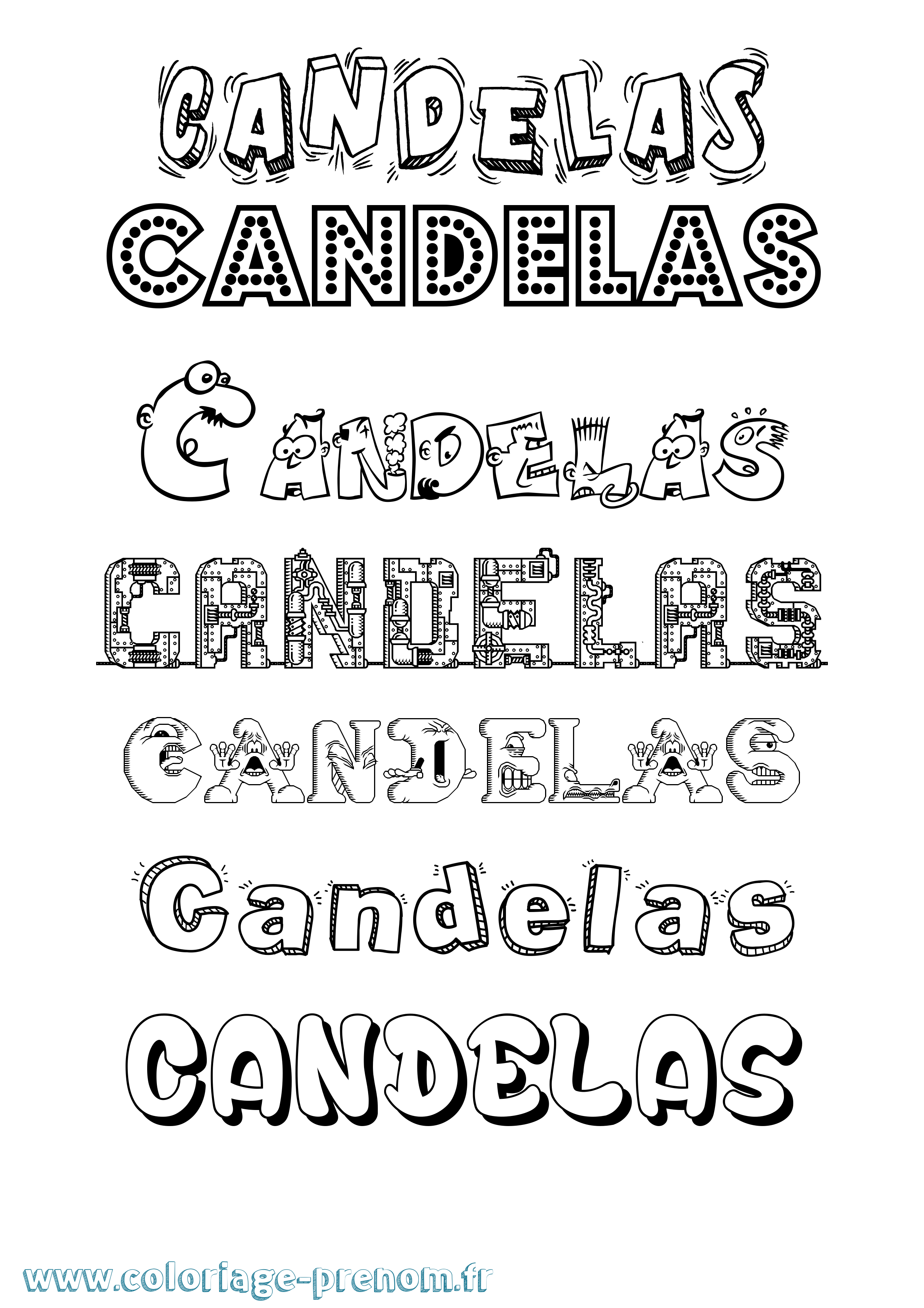 Coloriage Candelas Fun Coloriage prénom Candelas Fun