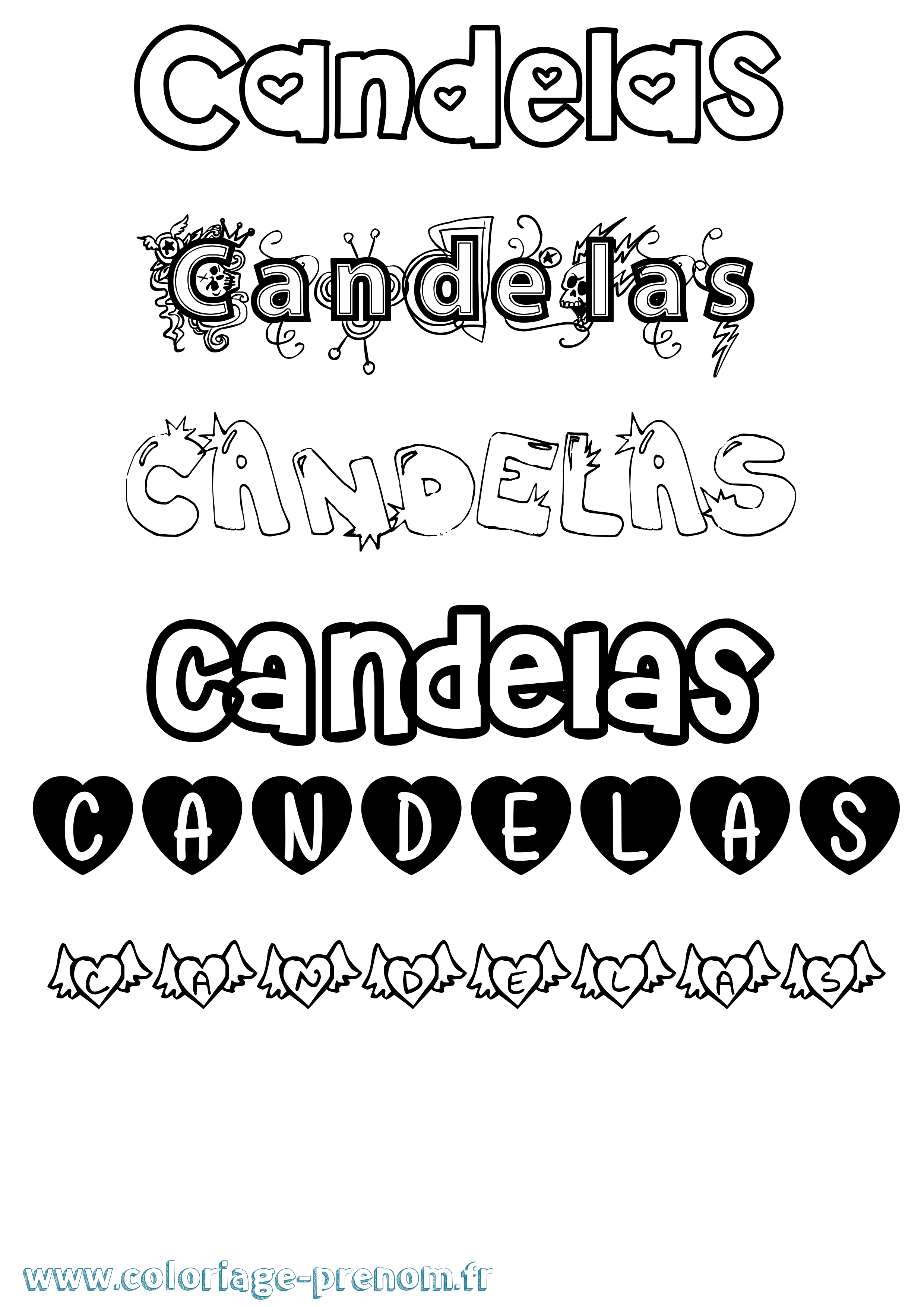 Coloriage Candelas Girly Coloriage prénom Candelas Girly