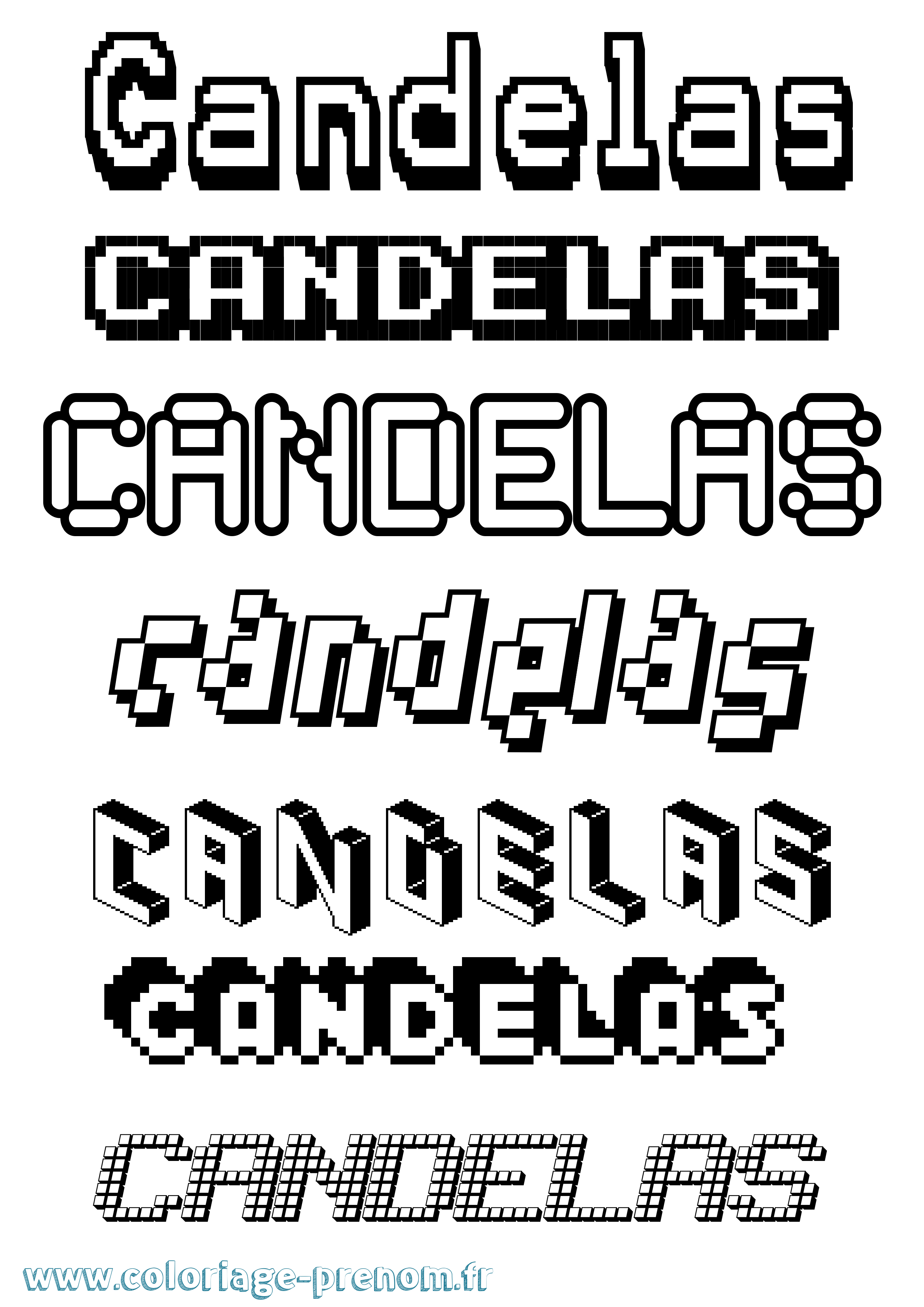 Coloriage Candelas Pixel Coloriage prénom Candelas Pixel