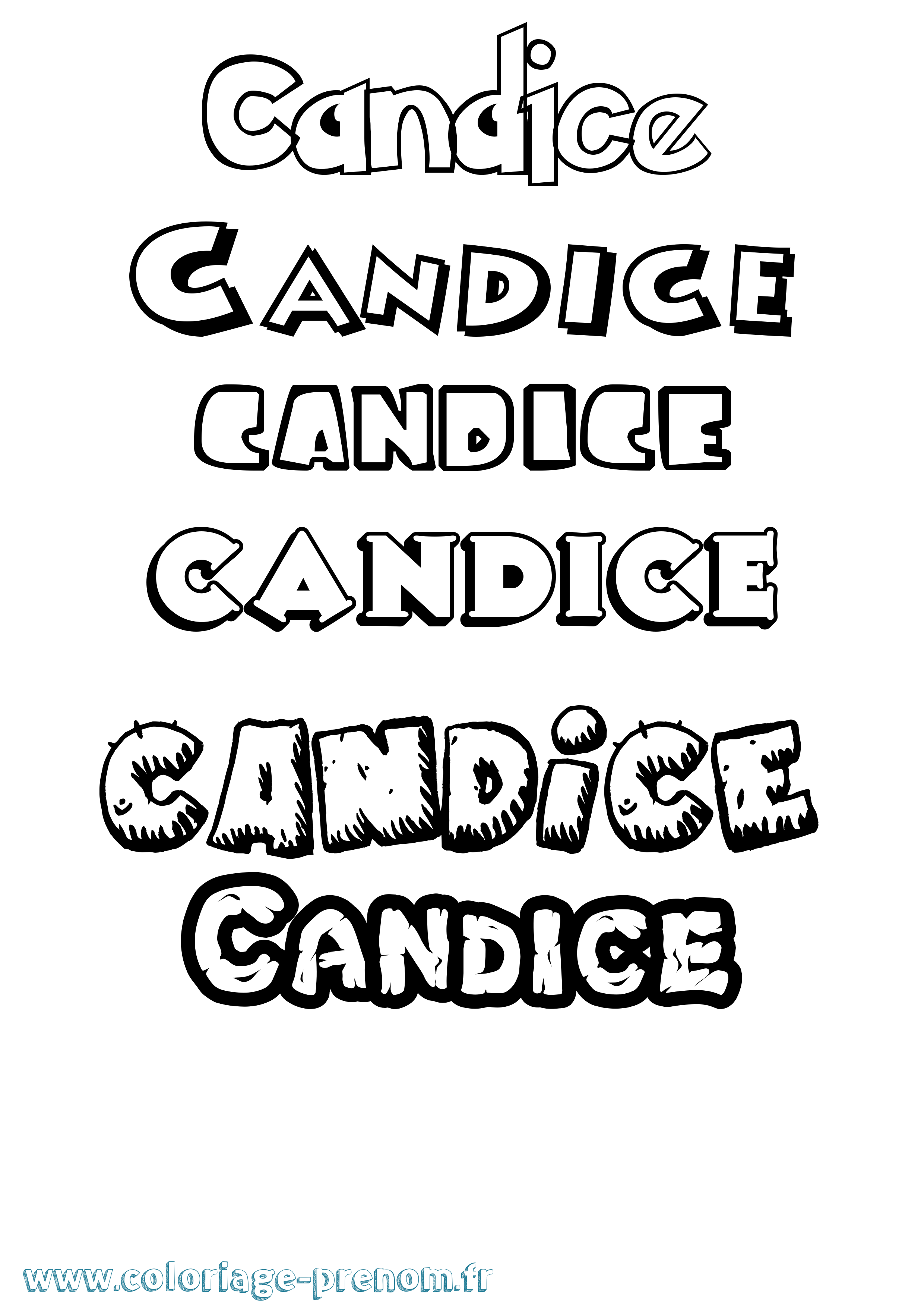 Coloriage Candice Dessin Animé Coloriage prénom Candice Dessin Animé
