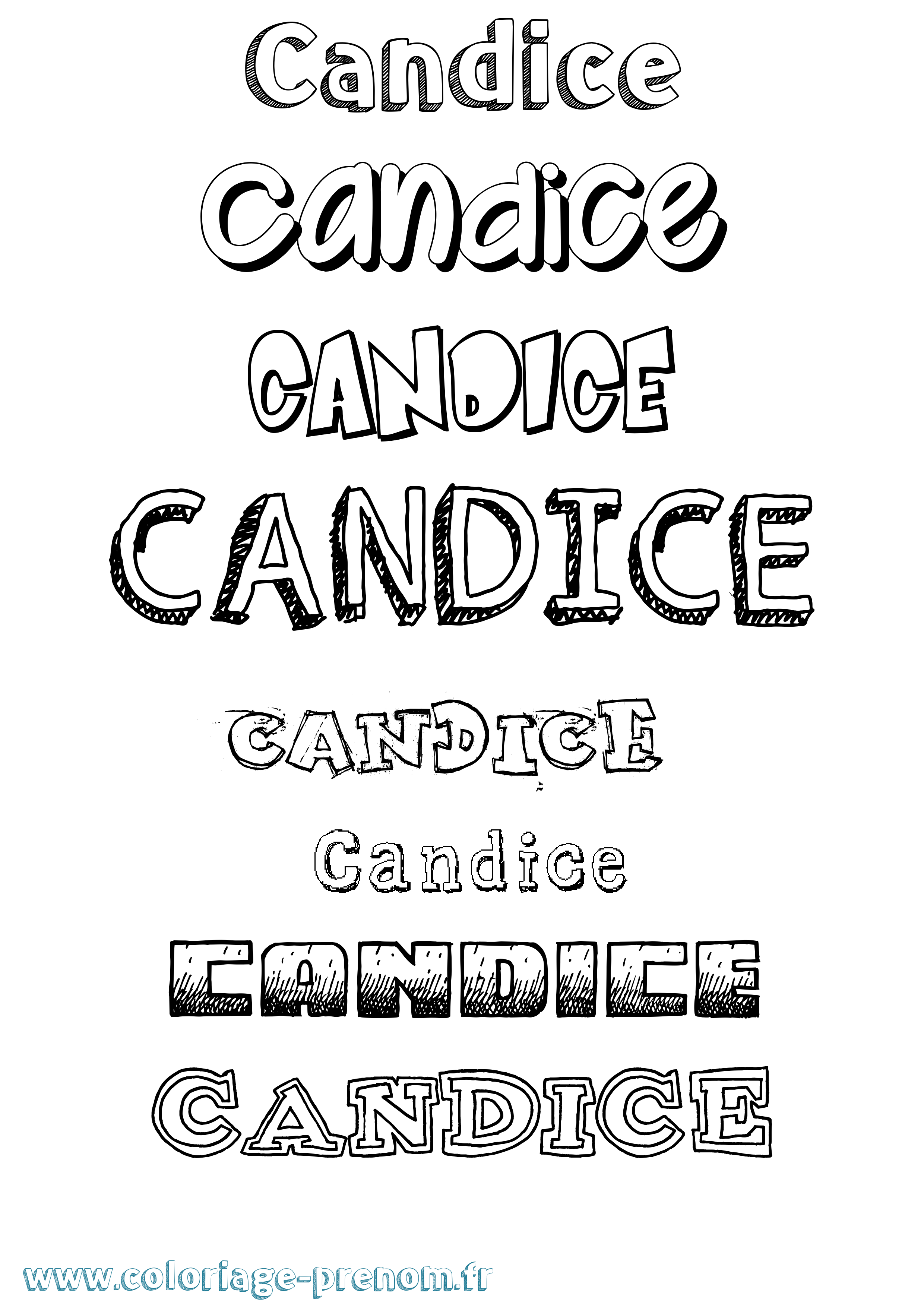Coloriage Candice Dessiné Coloriage prénom Candice Dessiné