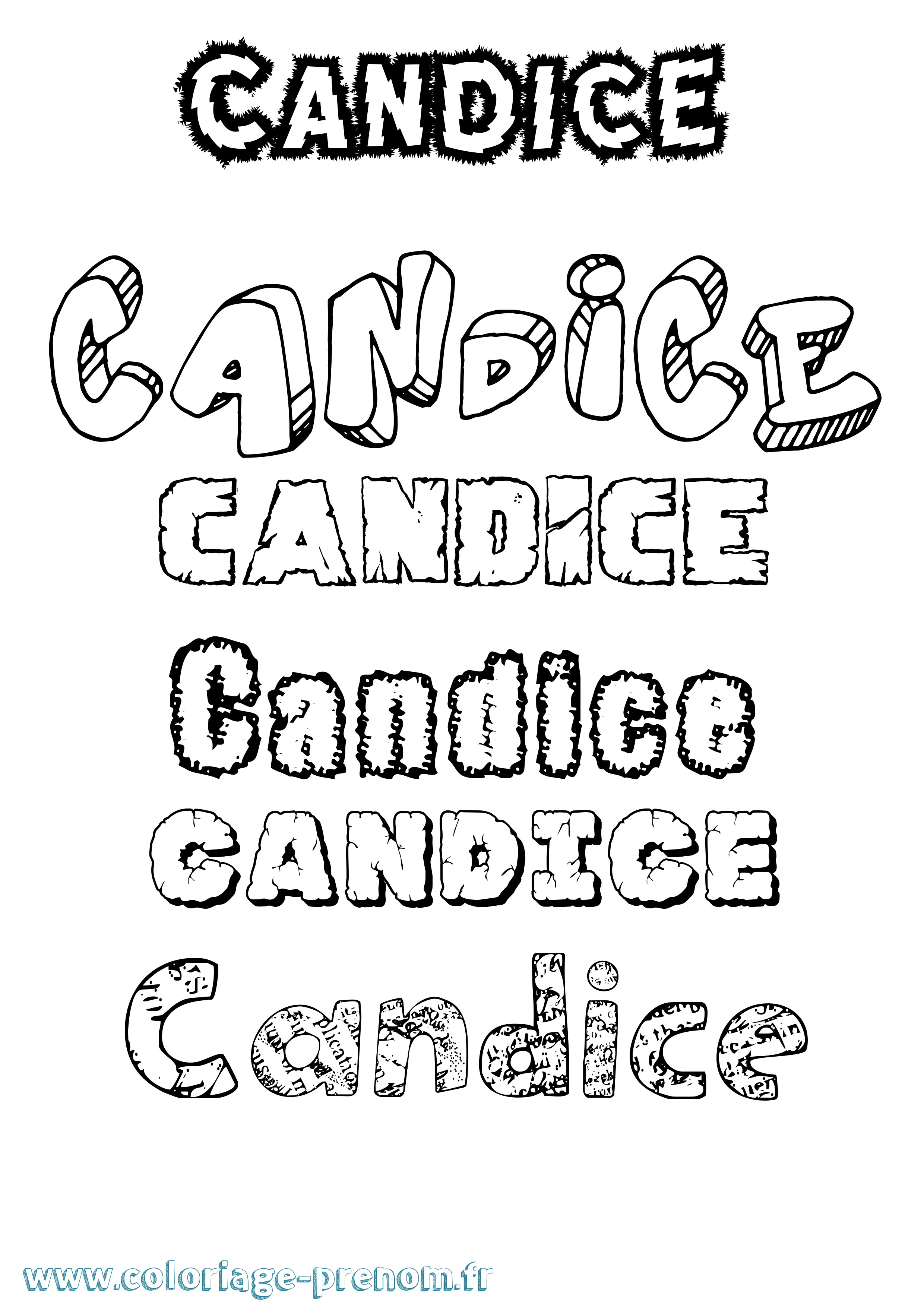 Coloriage Candice Destructuré Coloriage prénom Candice Destructuré