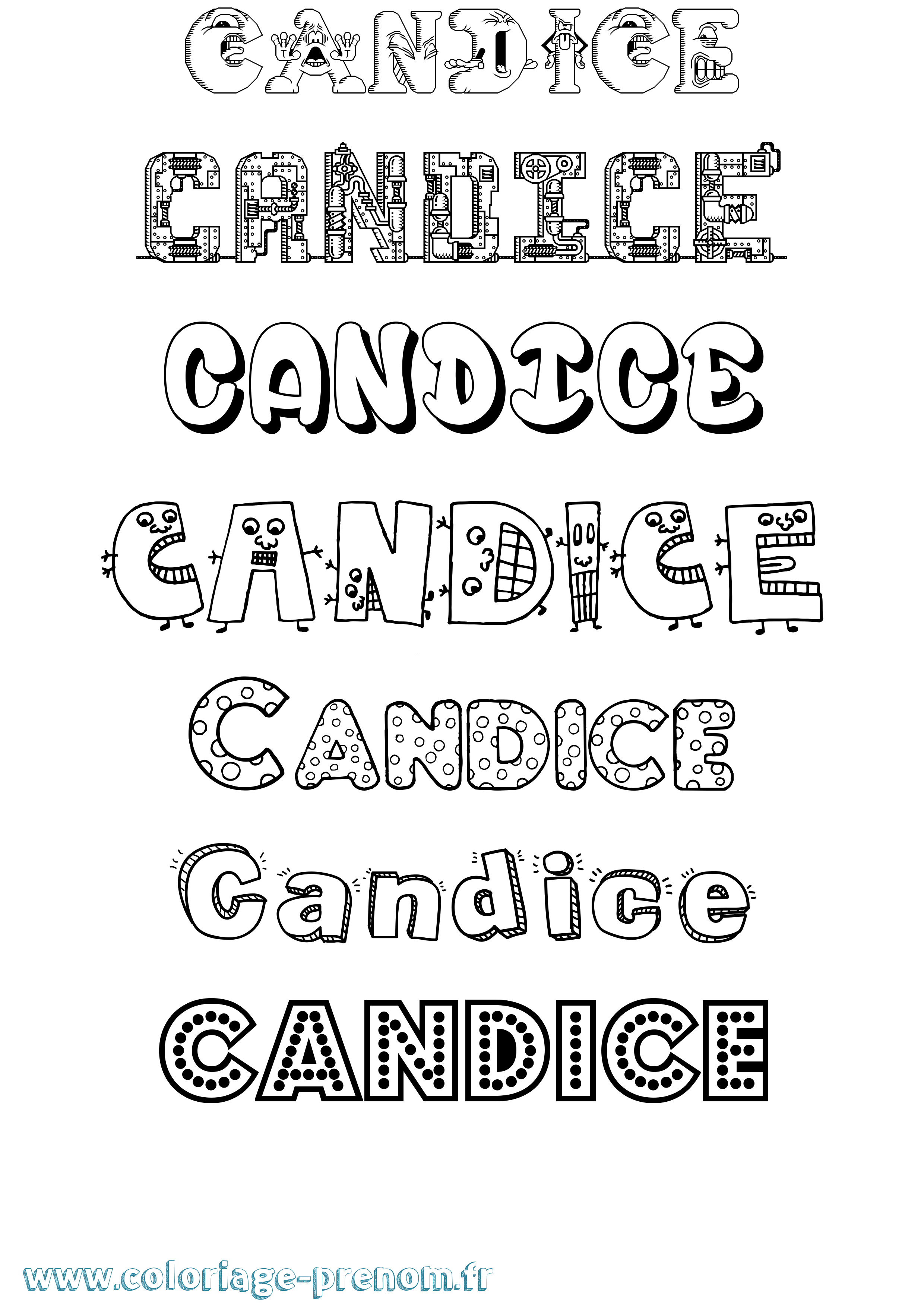 Coloriage prénom Candice Fun
