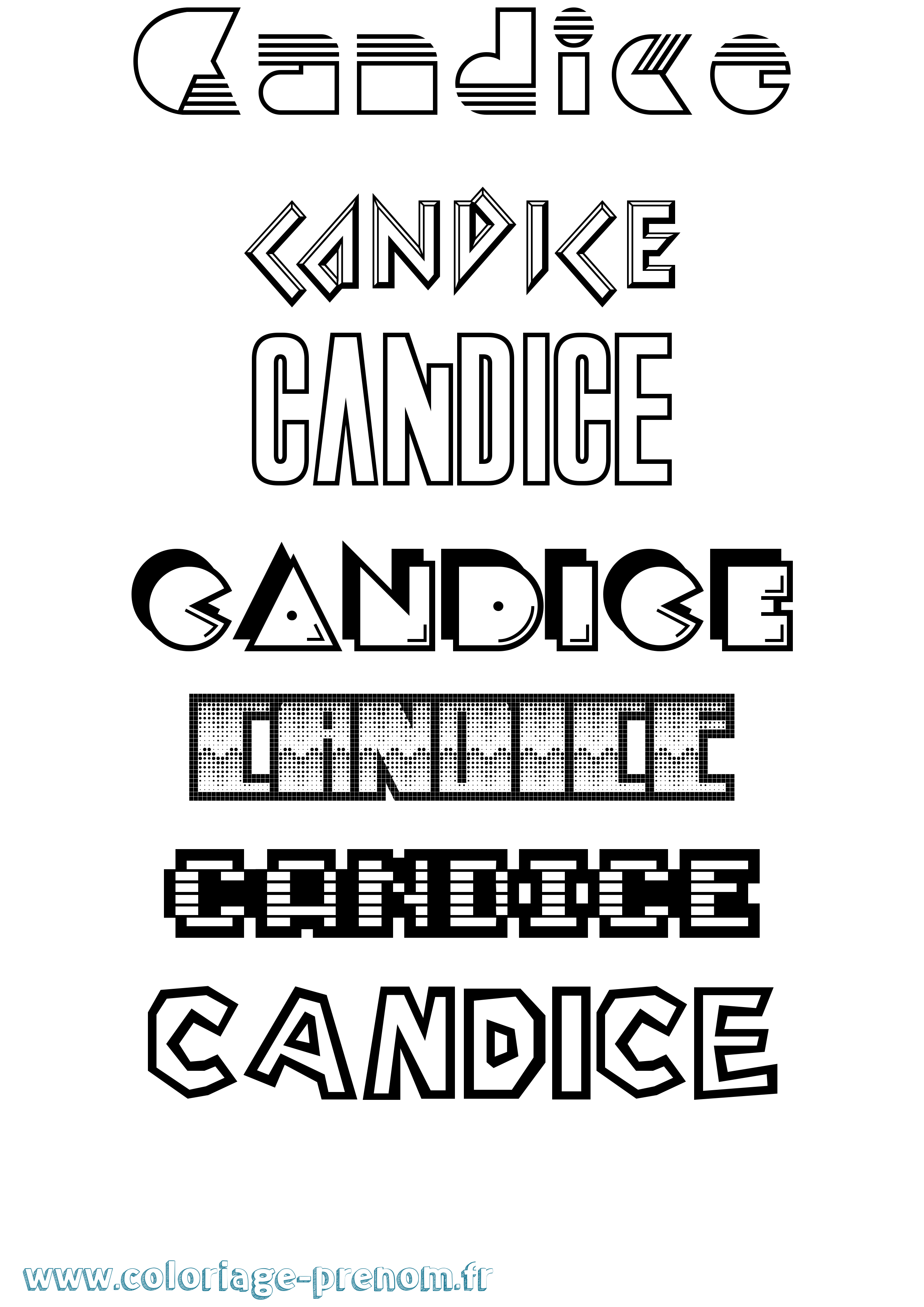 Coloriage prénom Candice Jeux Vidéos