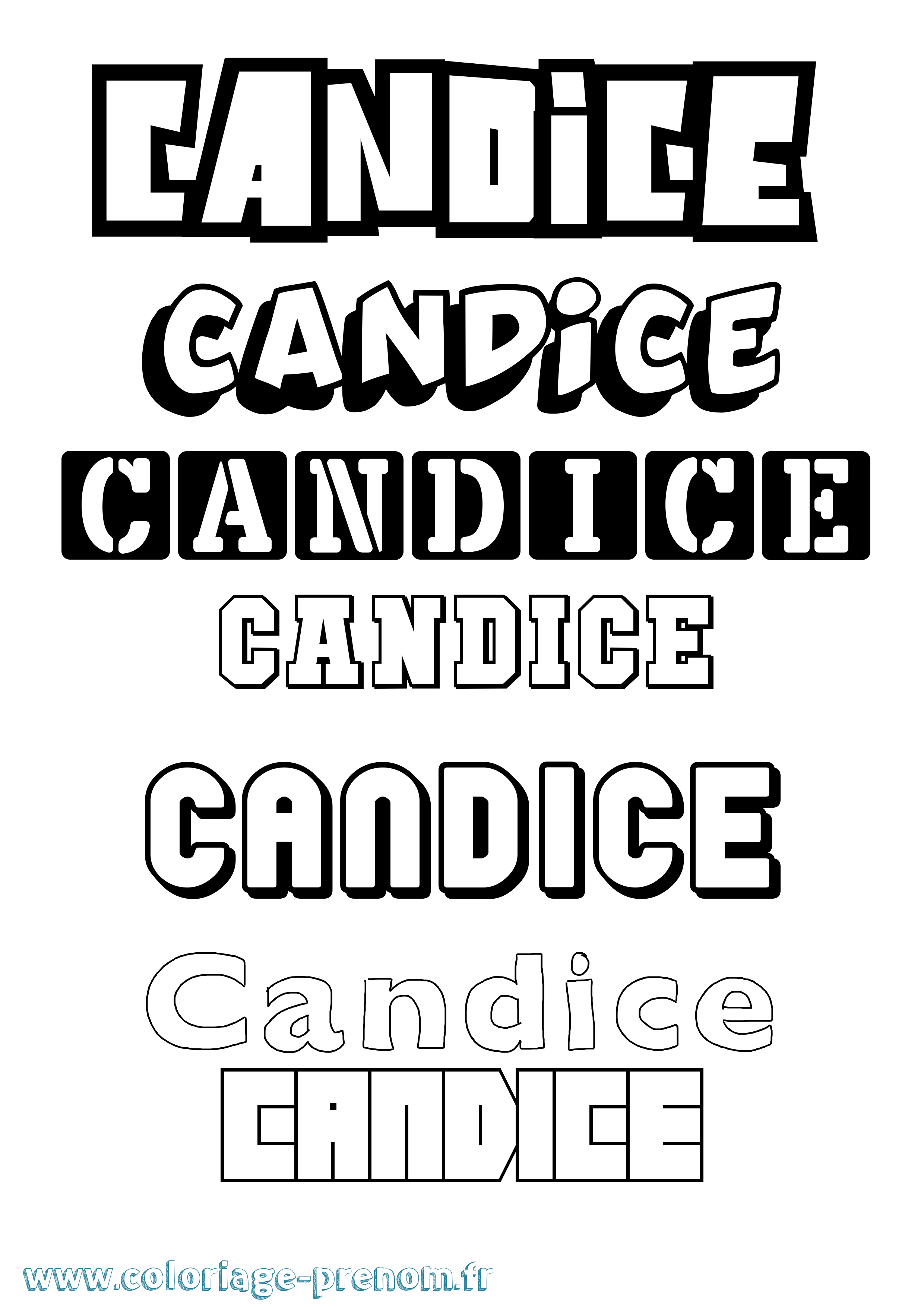Coloriage prénom Candice Simple