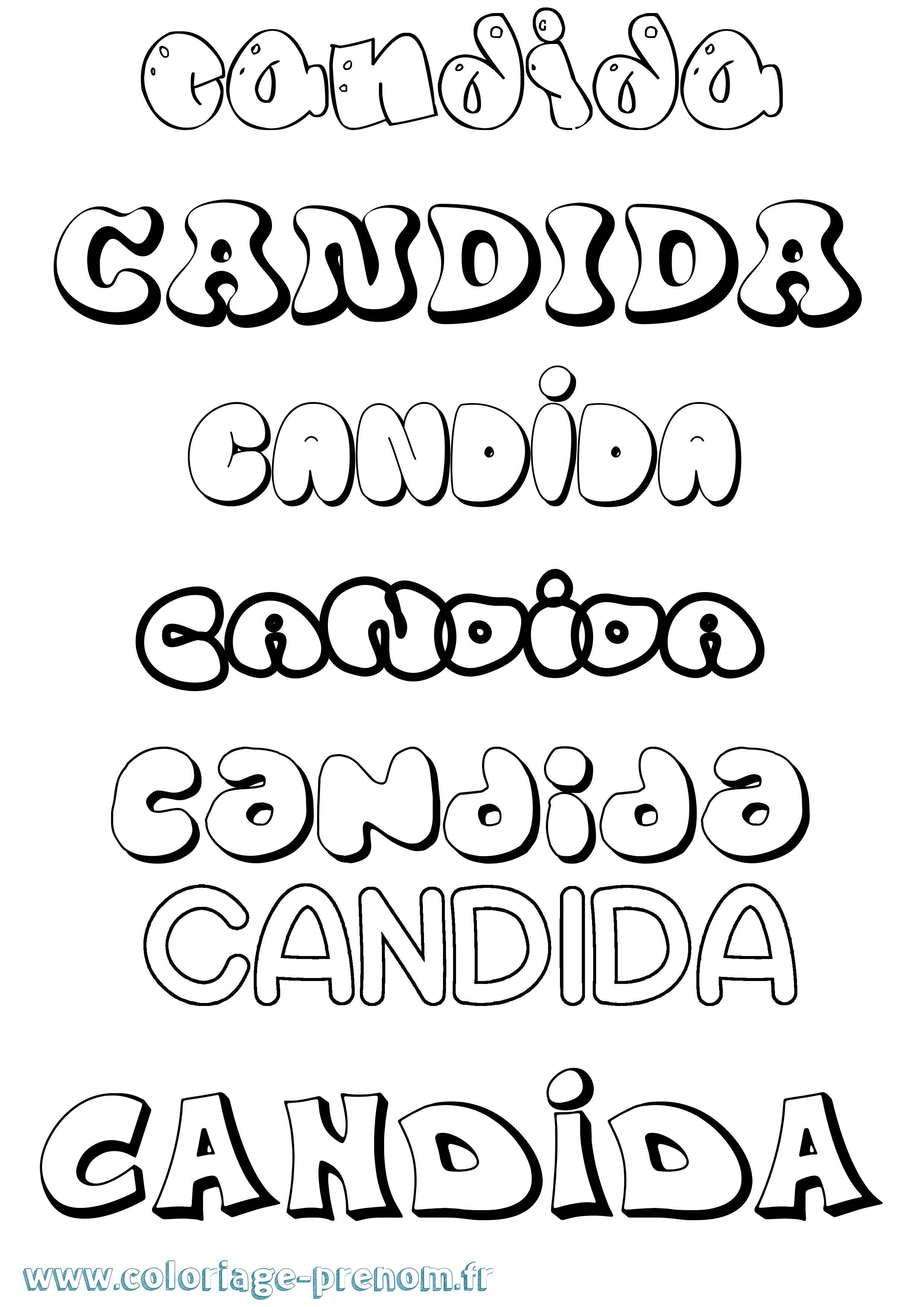 Coloriage Candida Bubble Coloriage prénom Candida Bubble