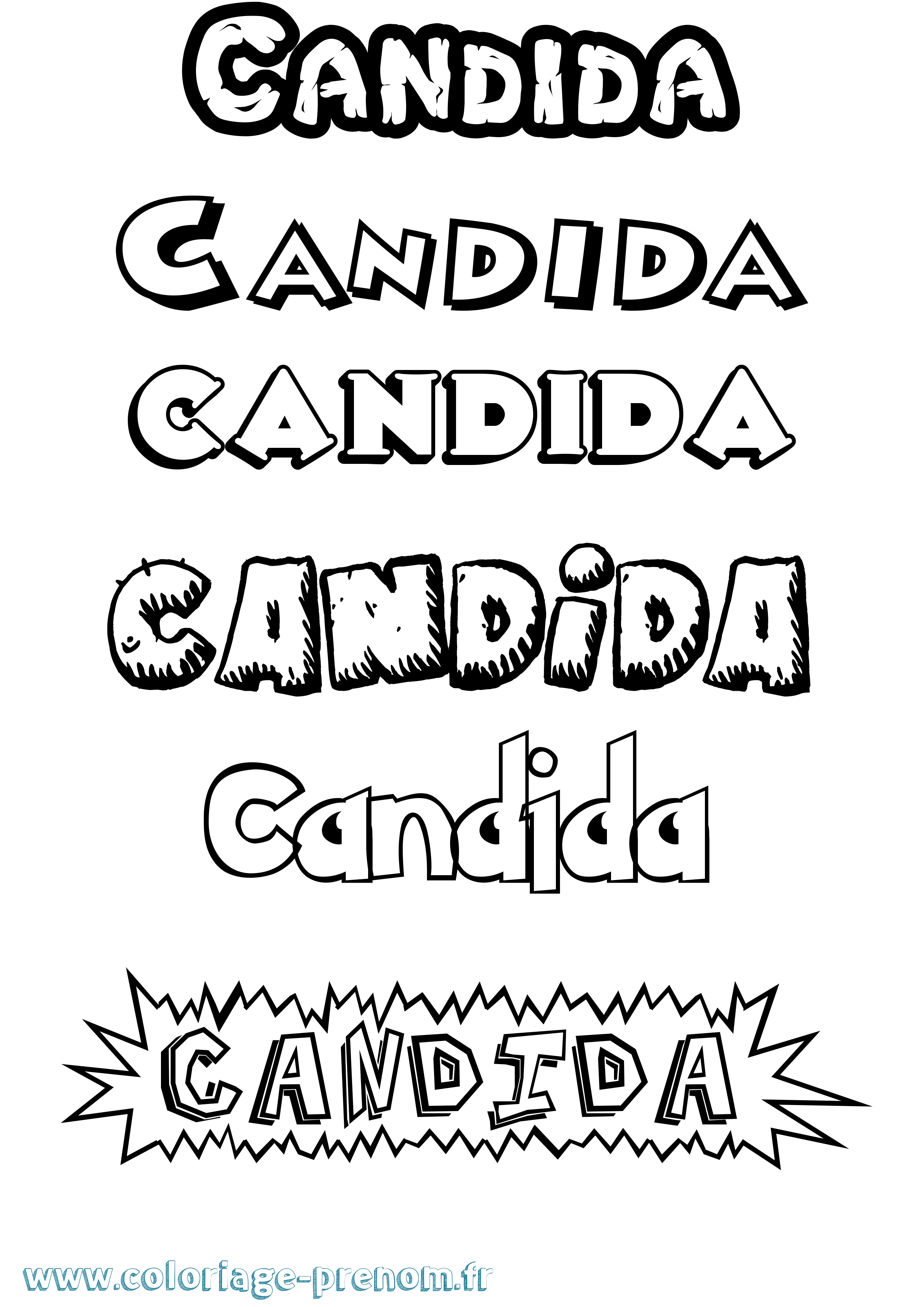 Coloriage Candida Dessin Animé Coloriage prénom Candida Dessin Animé