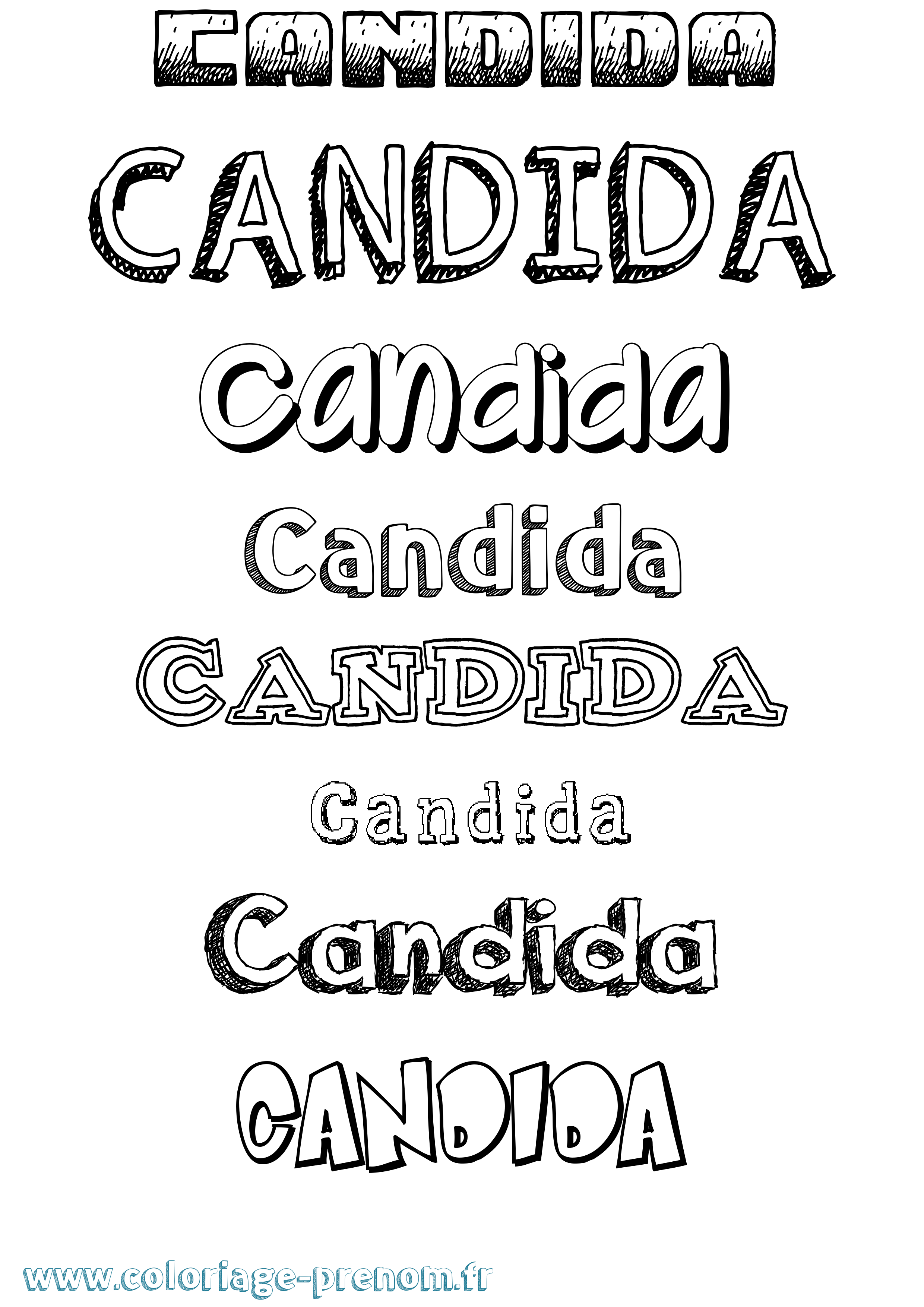 Coloriage Candida Dessiné Coloriage prénom Candida Dessiné