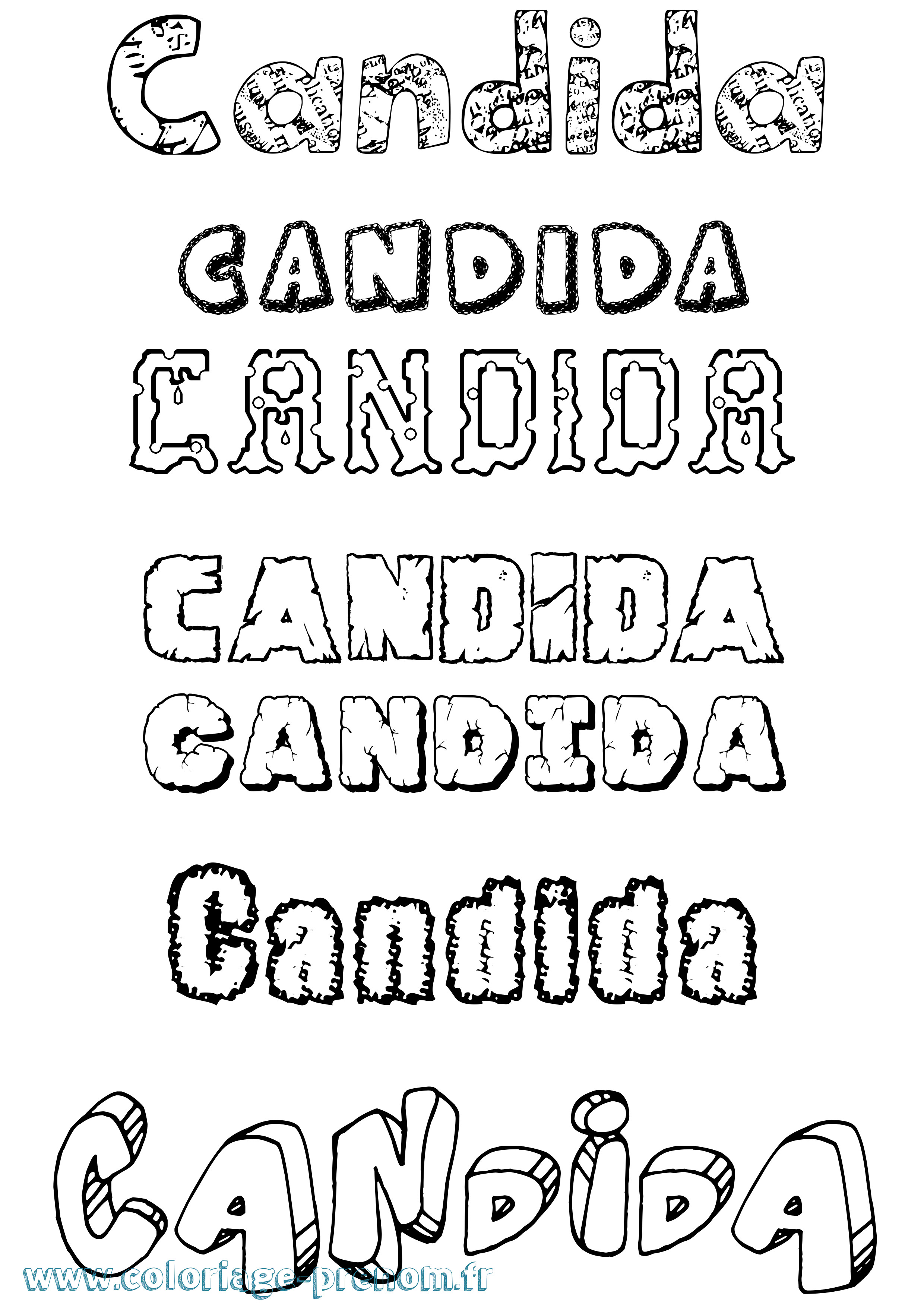 Coloriage Candida Destructuré Coloriage prénom Candida Destructuré