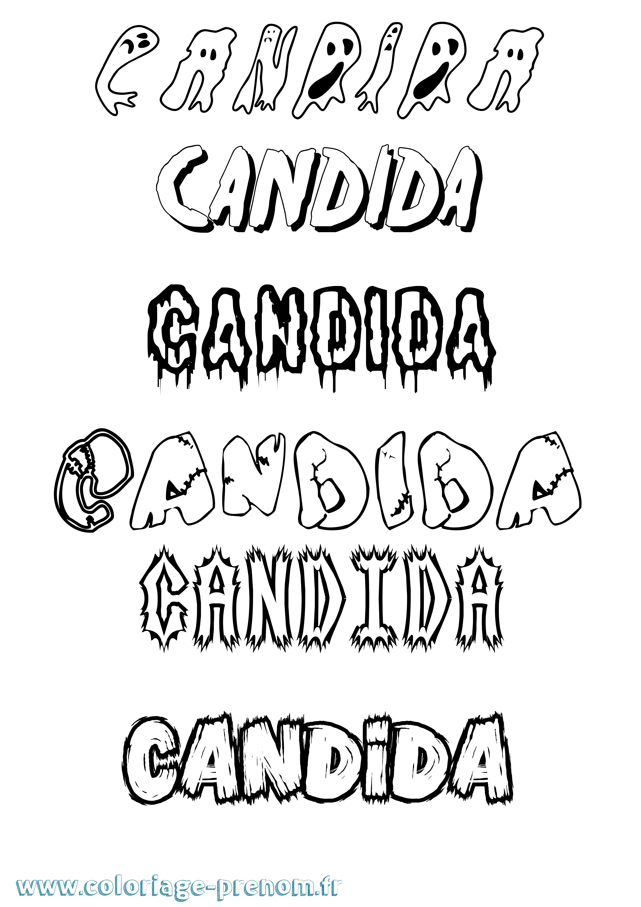 Coloriage Candida Frisson Coloriage prénom Candida Frisson