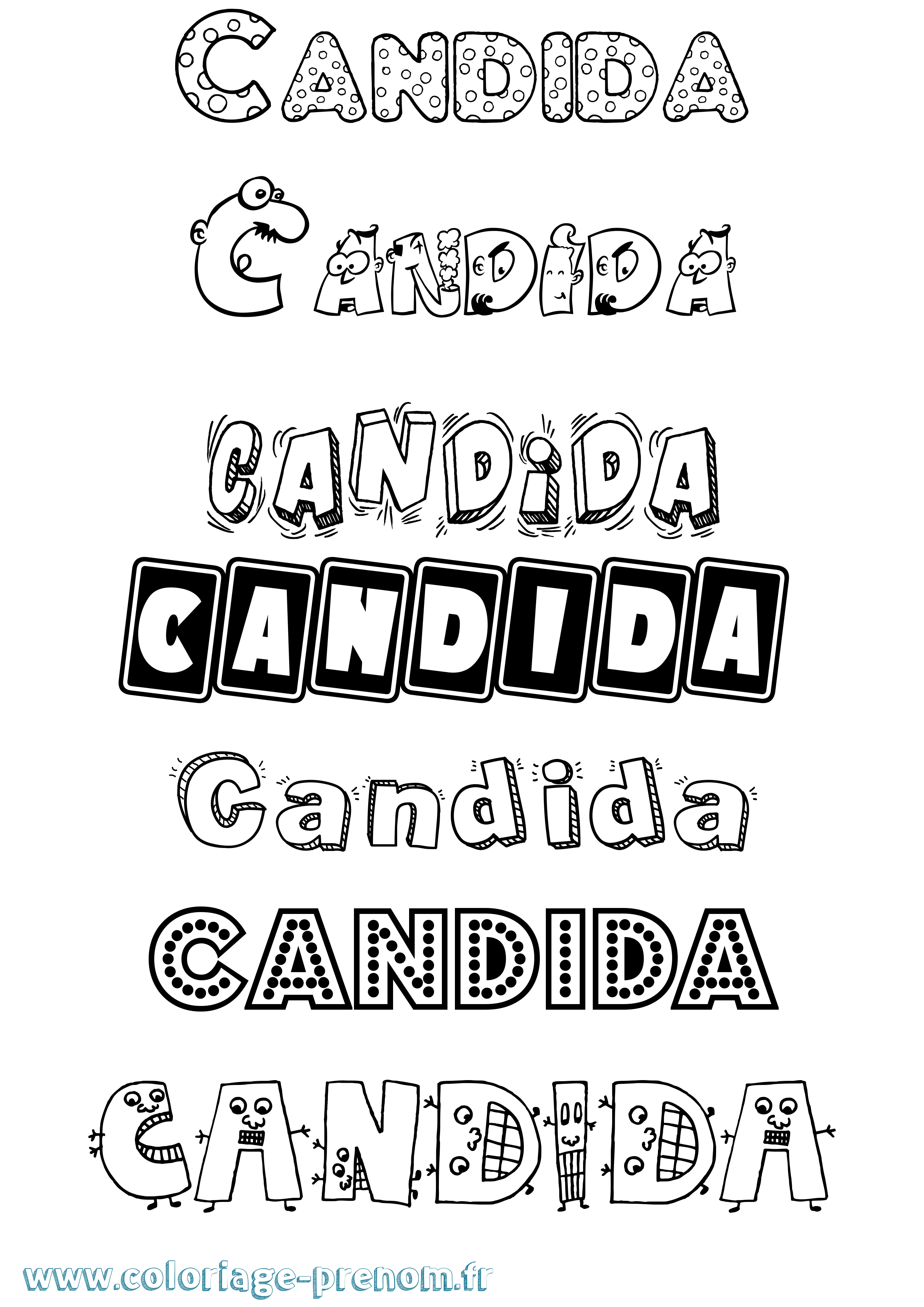 Coloriage Candida Fun Coloriage prénom Candida Fun