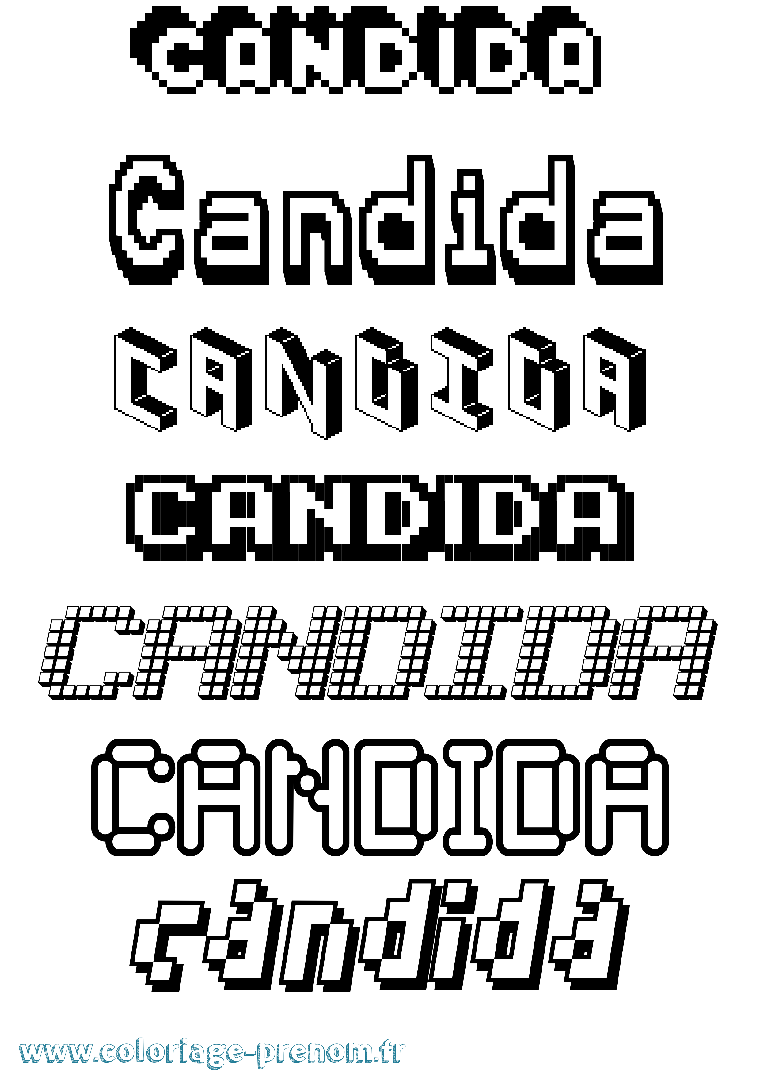 Coloriage Candida Pixel Coloriage prénom Candida Pixel