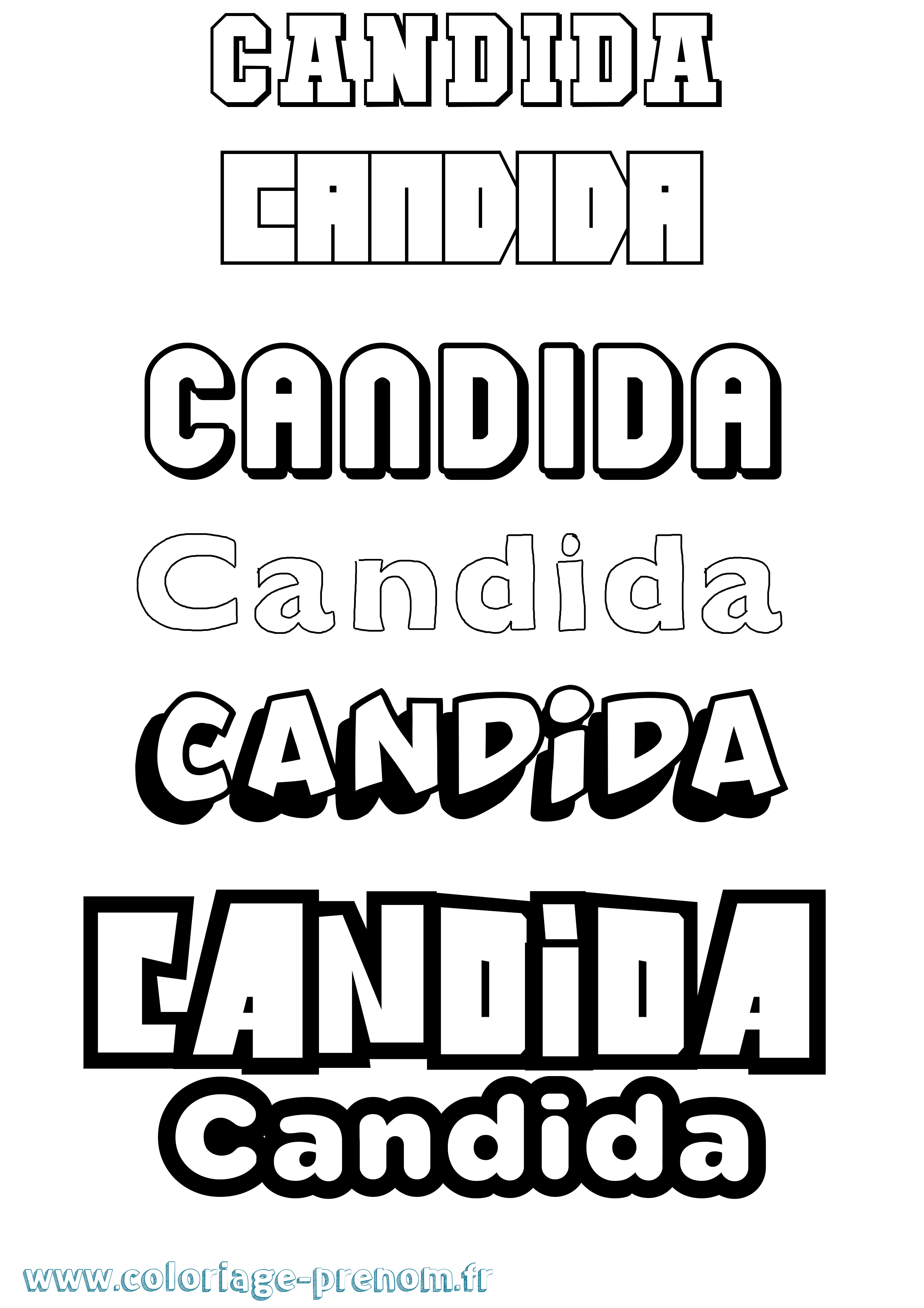 Coloriage Candida Simple Coloriage prénom Candida Simple