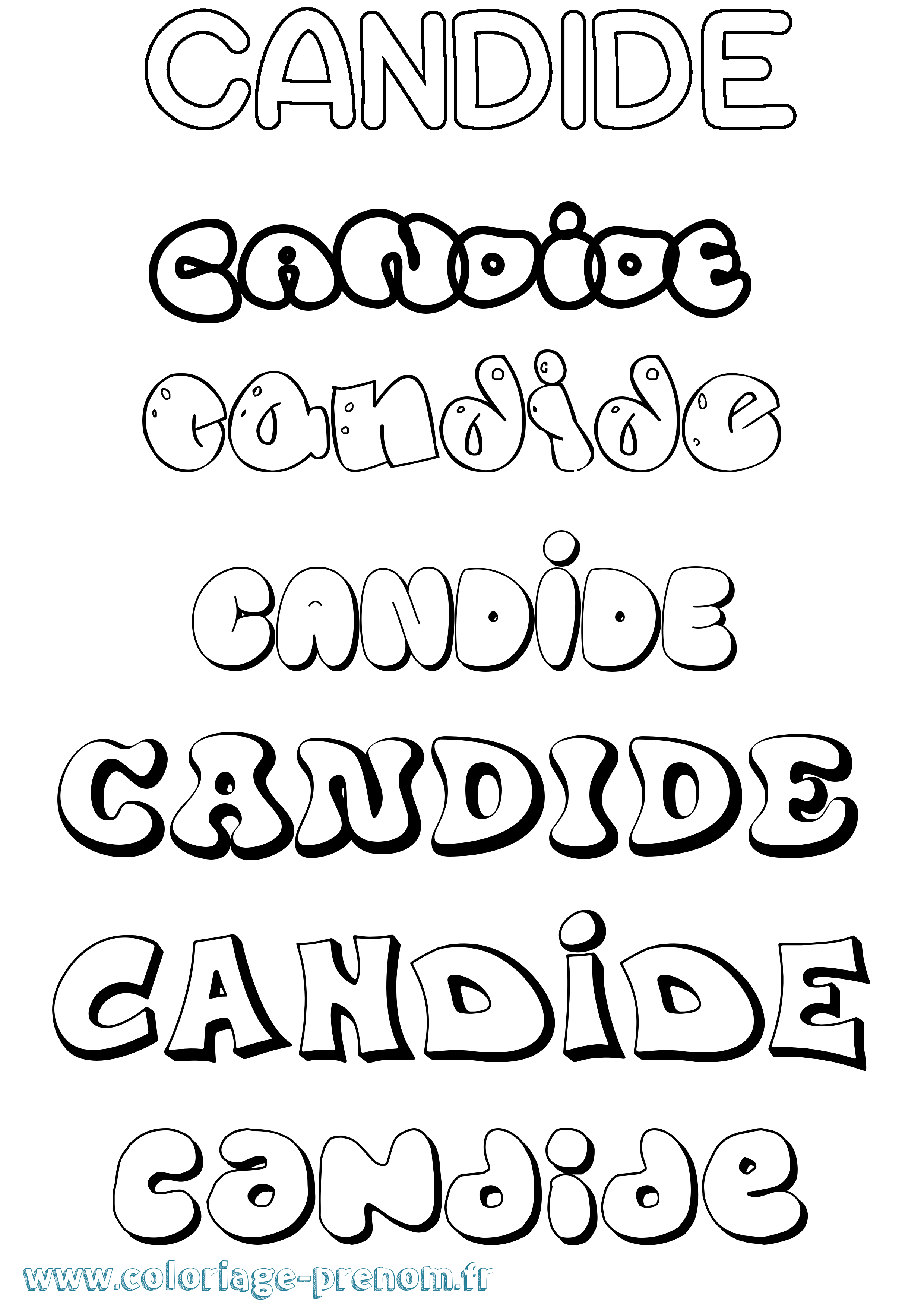 Coloriage Candide Bubble Coloriage prénom Candide Bubble