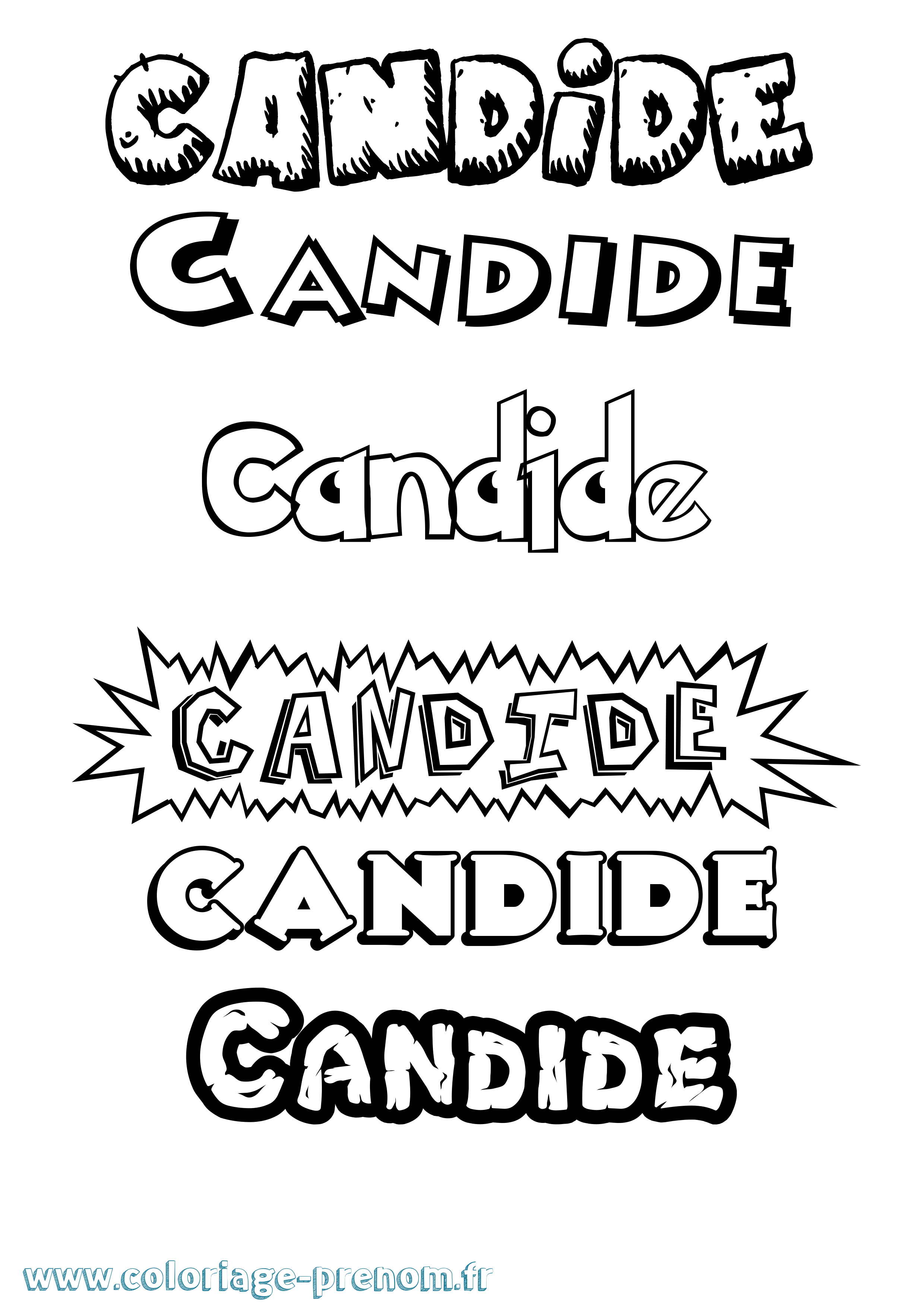 Coloriage Candide Dessin Animé Coloriage prénom Candide Dessin Animé