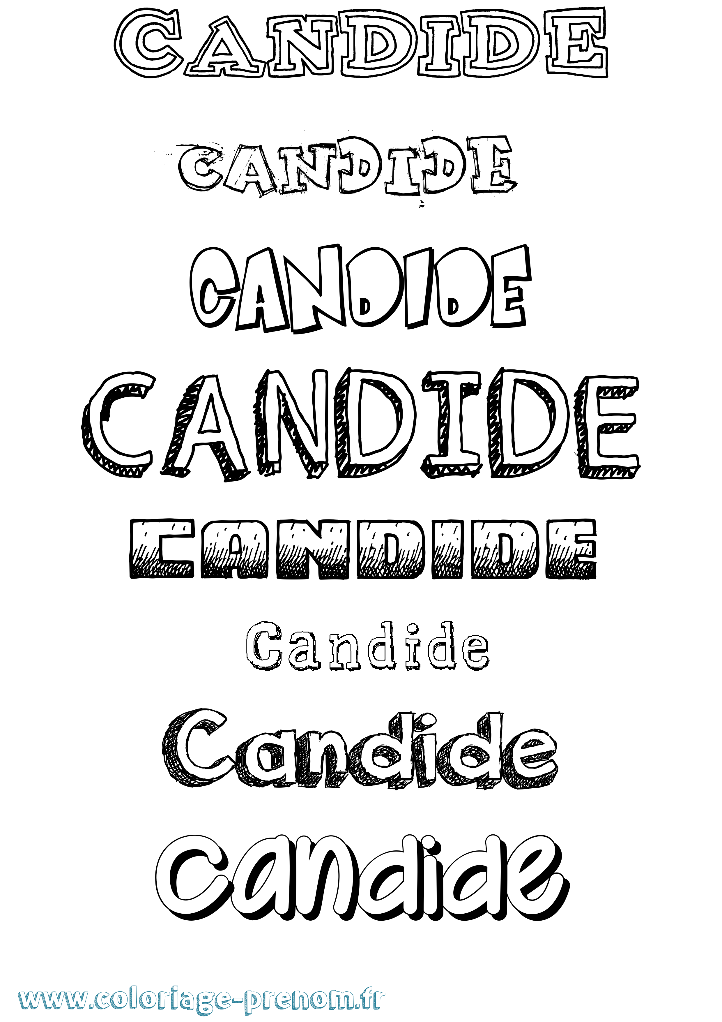 Coloriage Candide Dessiné Coloriage prénom Candide Dessiné