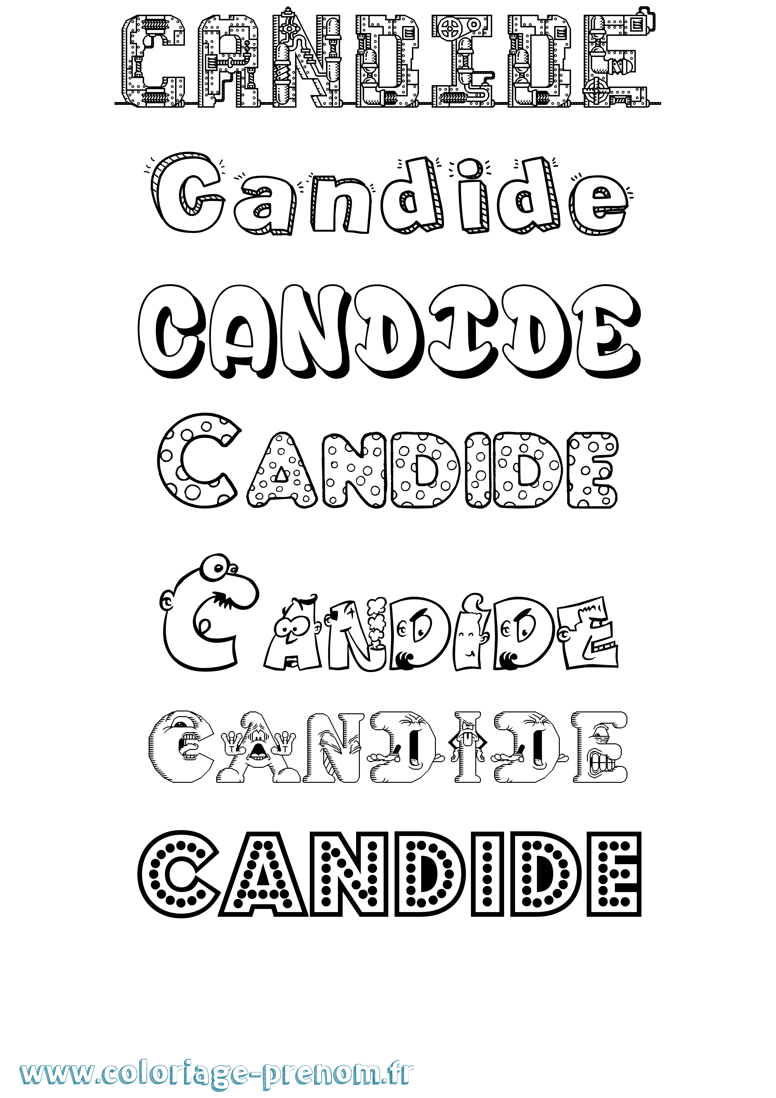 Coloriage Candide Fun Coloriage prénom Candide Fun