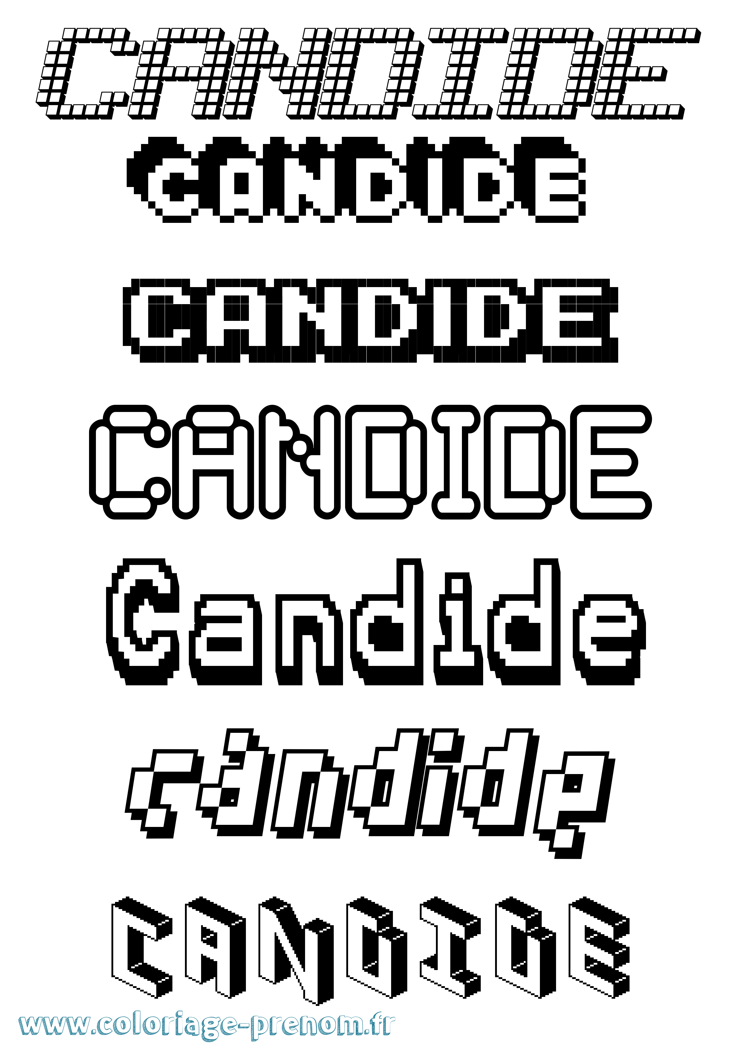 Coloriage Candide Pixel Coloriage prénom Candide Pixel