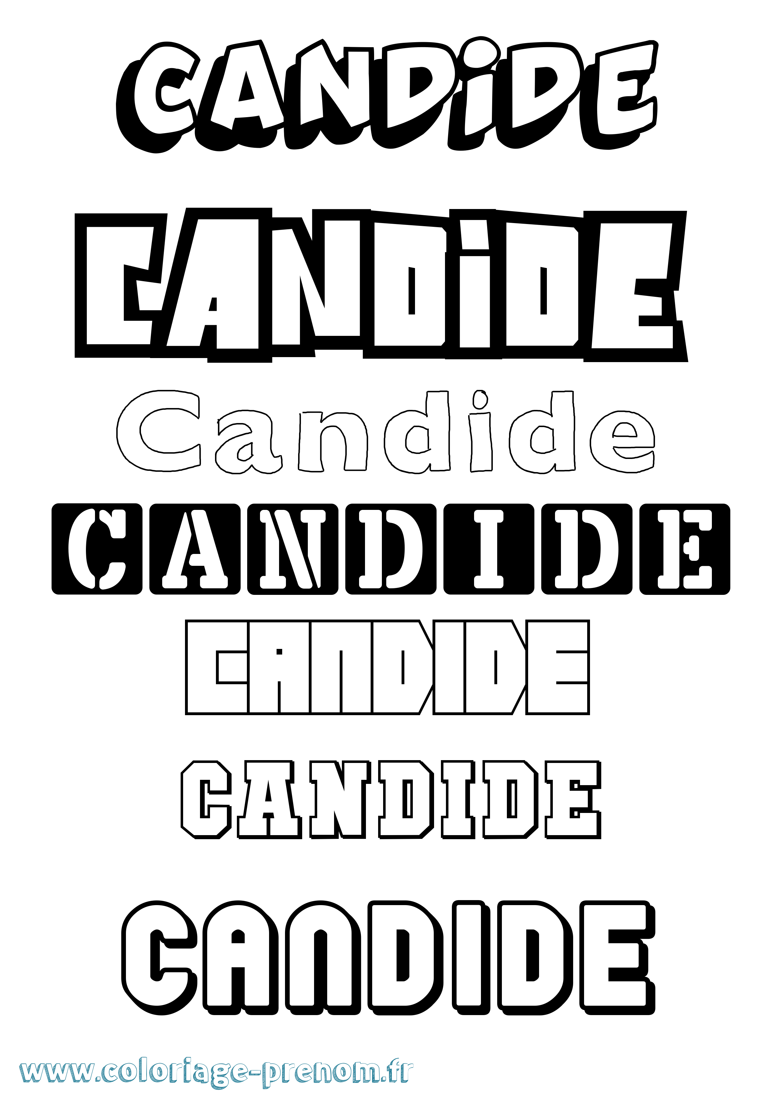 Coloriage Candide Simple Coloriage prénom Candide Simple