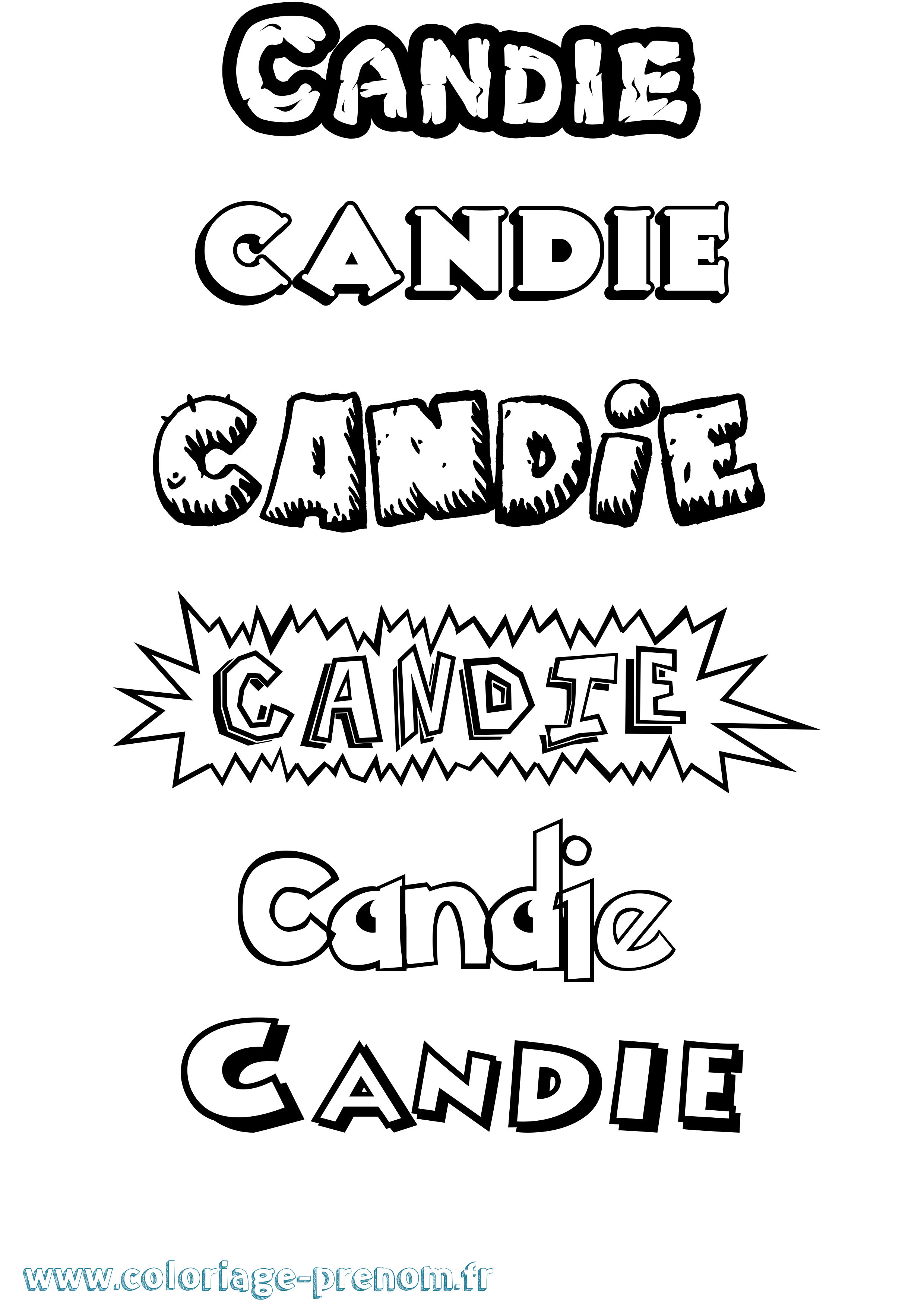 Coloriage Candie Dessin Animé Coloriage prénom Candie Dessin Animé