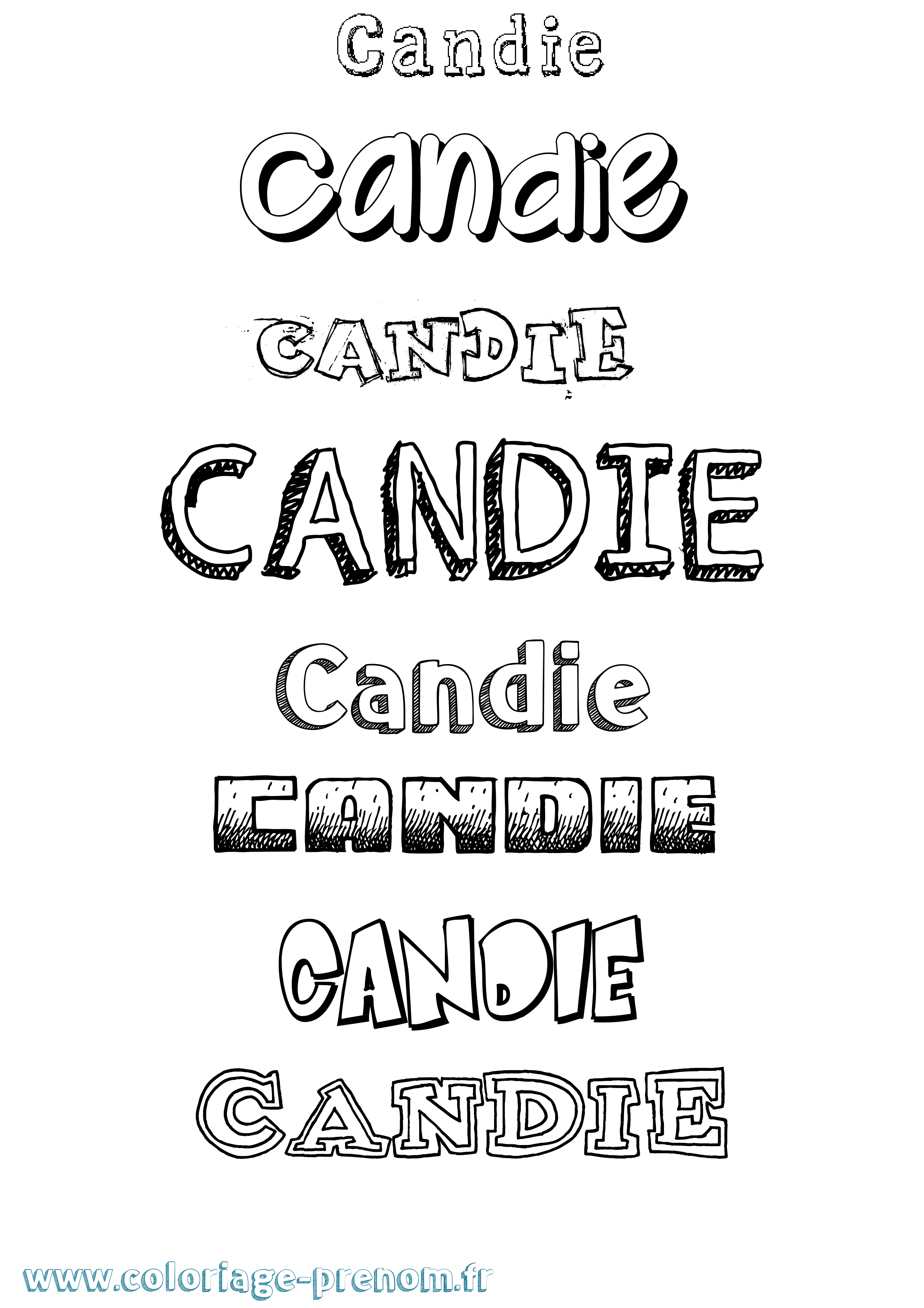 Coloriage Candie Dessiné Coloriage prénom Candie Dessiné