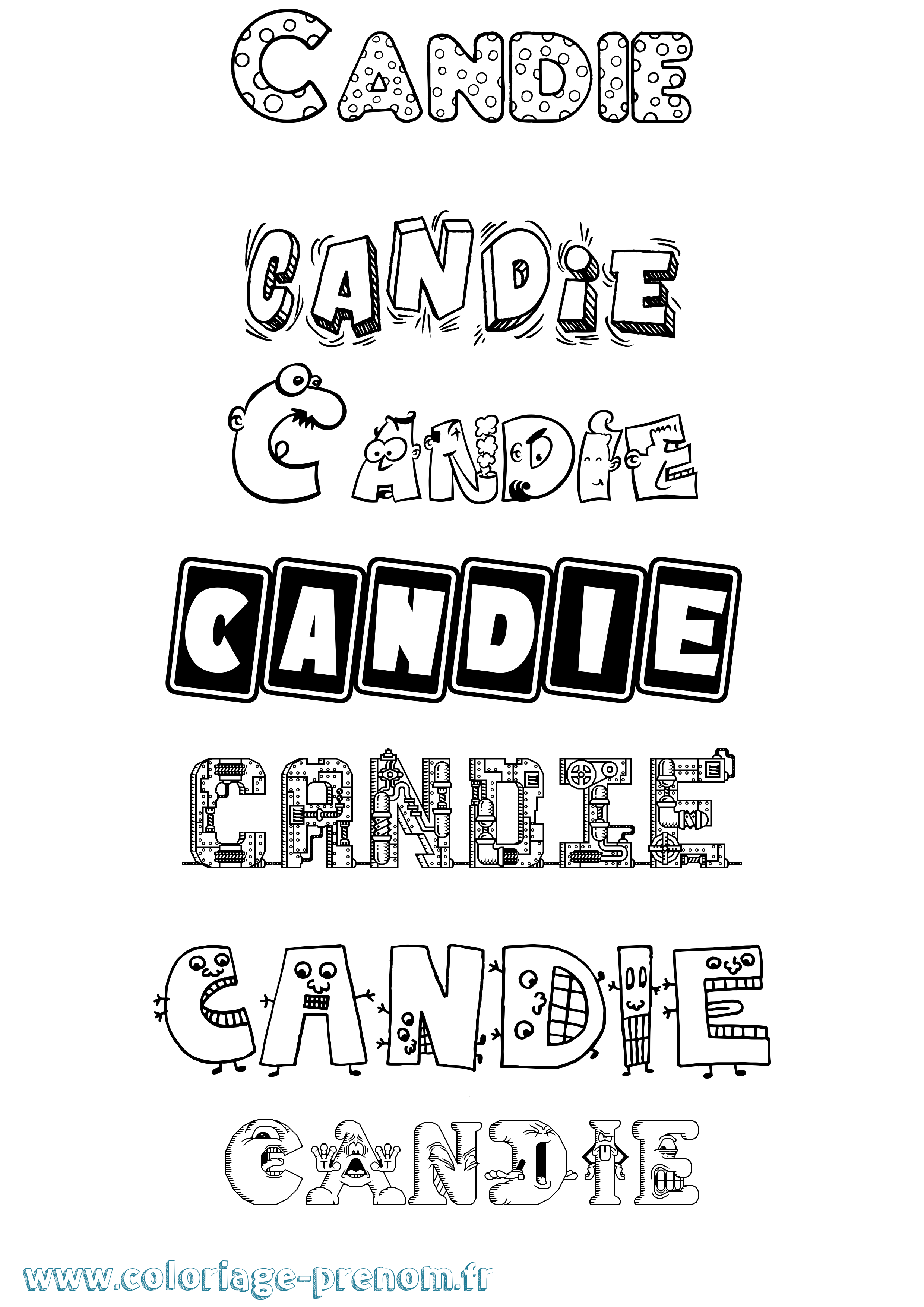 Coloriage Candie Fun Coloriage prénom Candie Fun