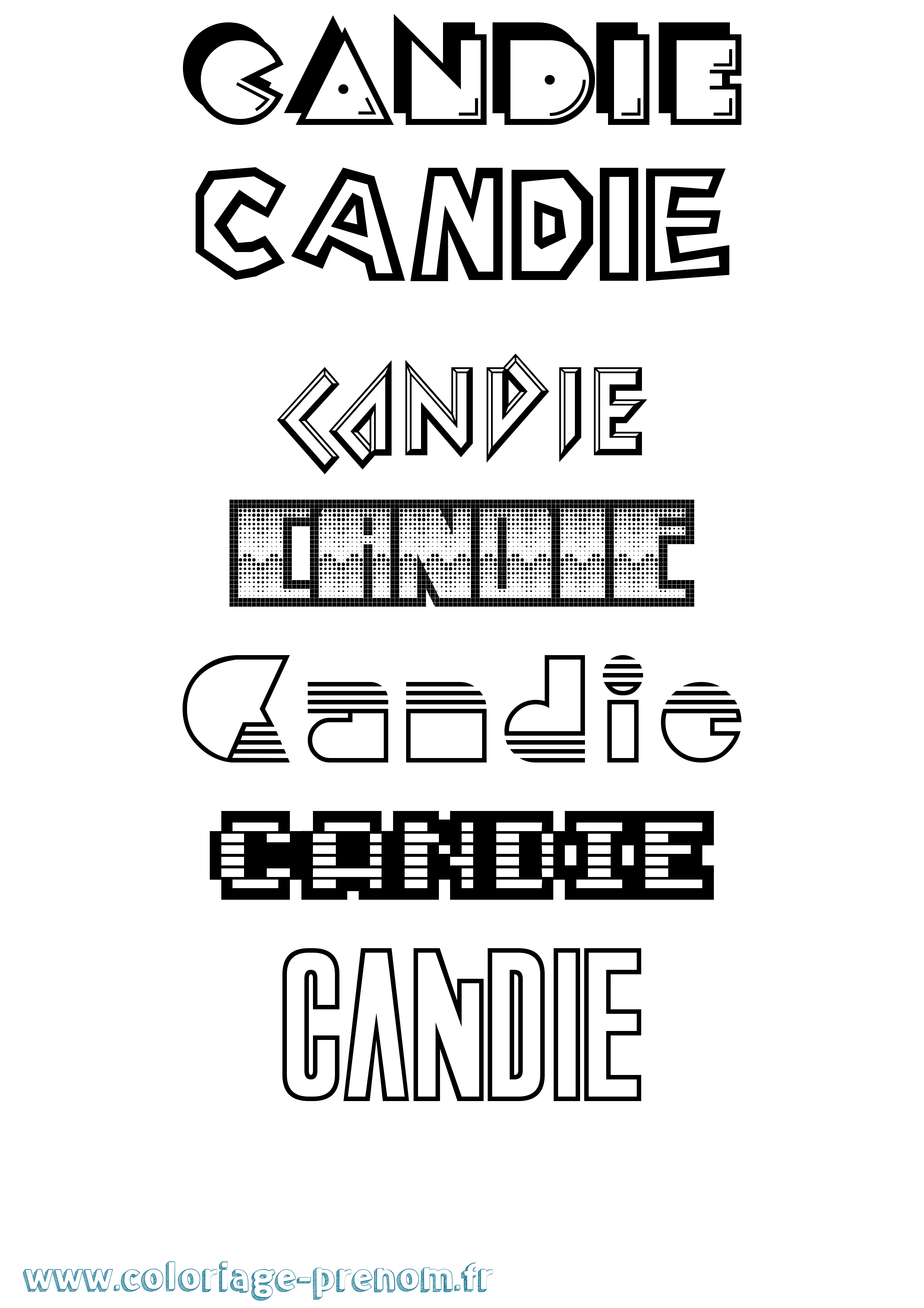 Coloriage Candie Jeux Vidéos Coloriage prénom Candie Jeux Vidéos