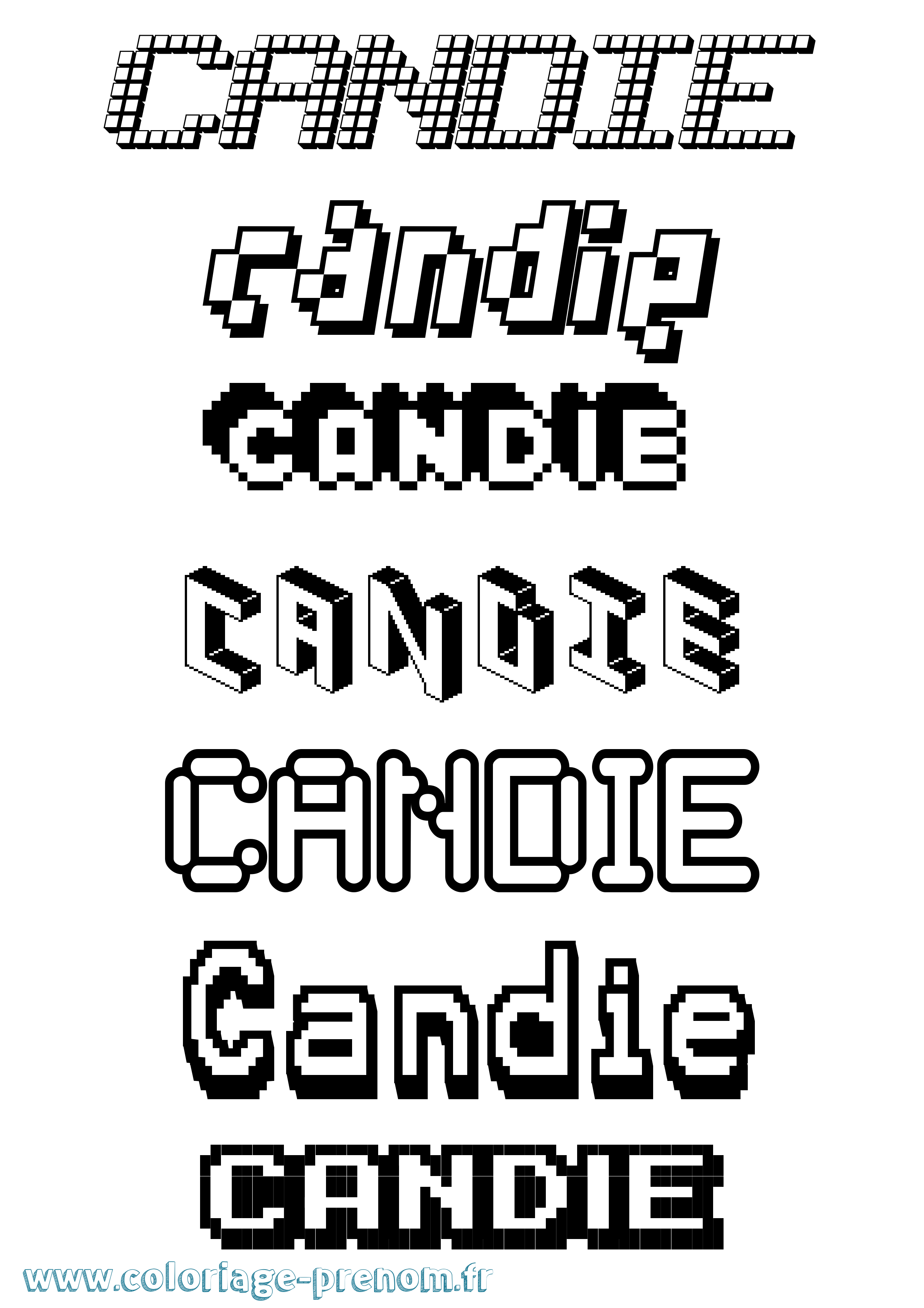 Coloriage Candie Pixel Coloriage prénom Candie Pixel