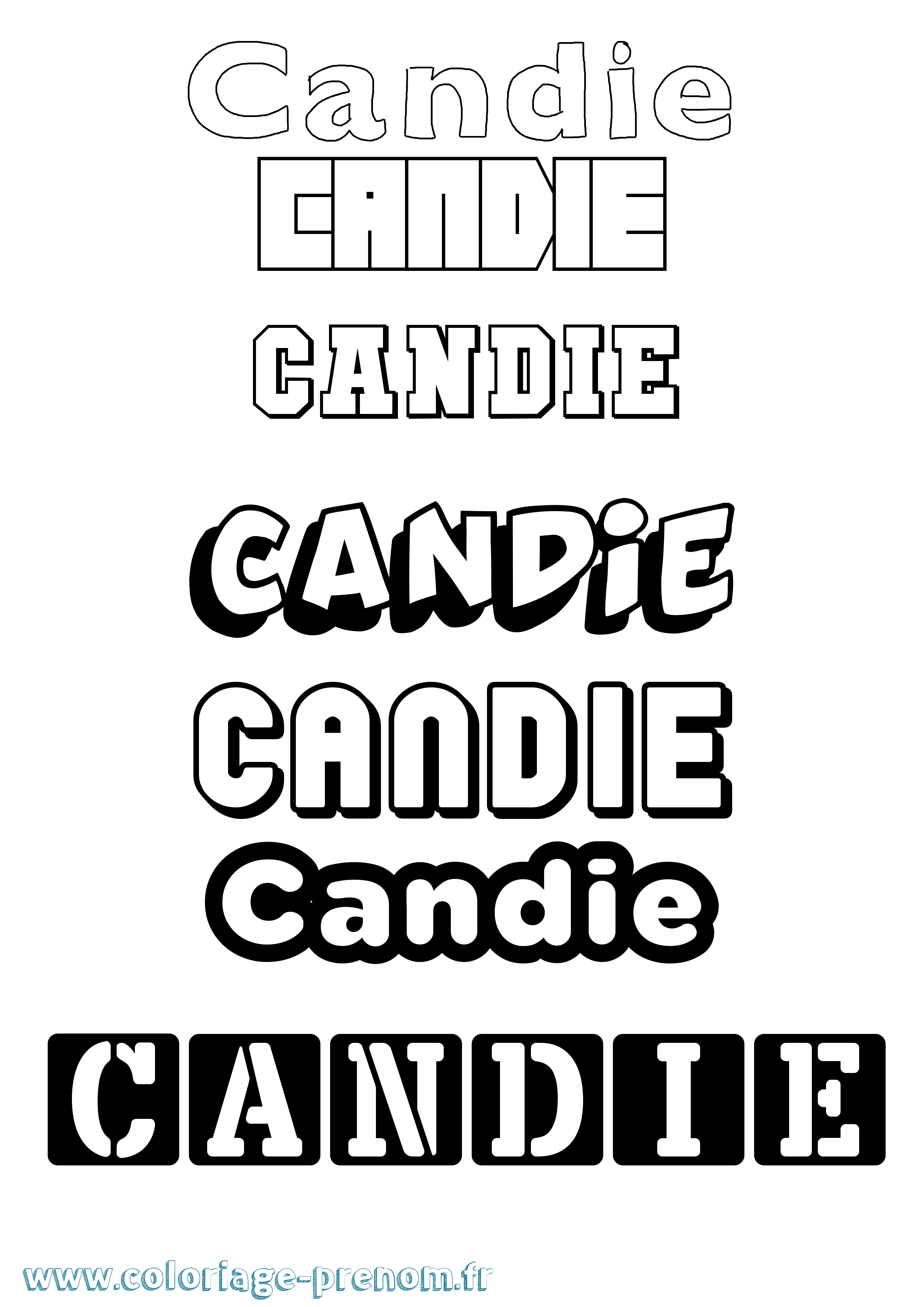 Coloriage Candie Simple Coloriage prénom Candie Simple