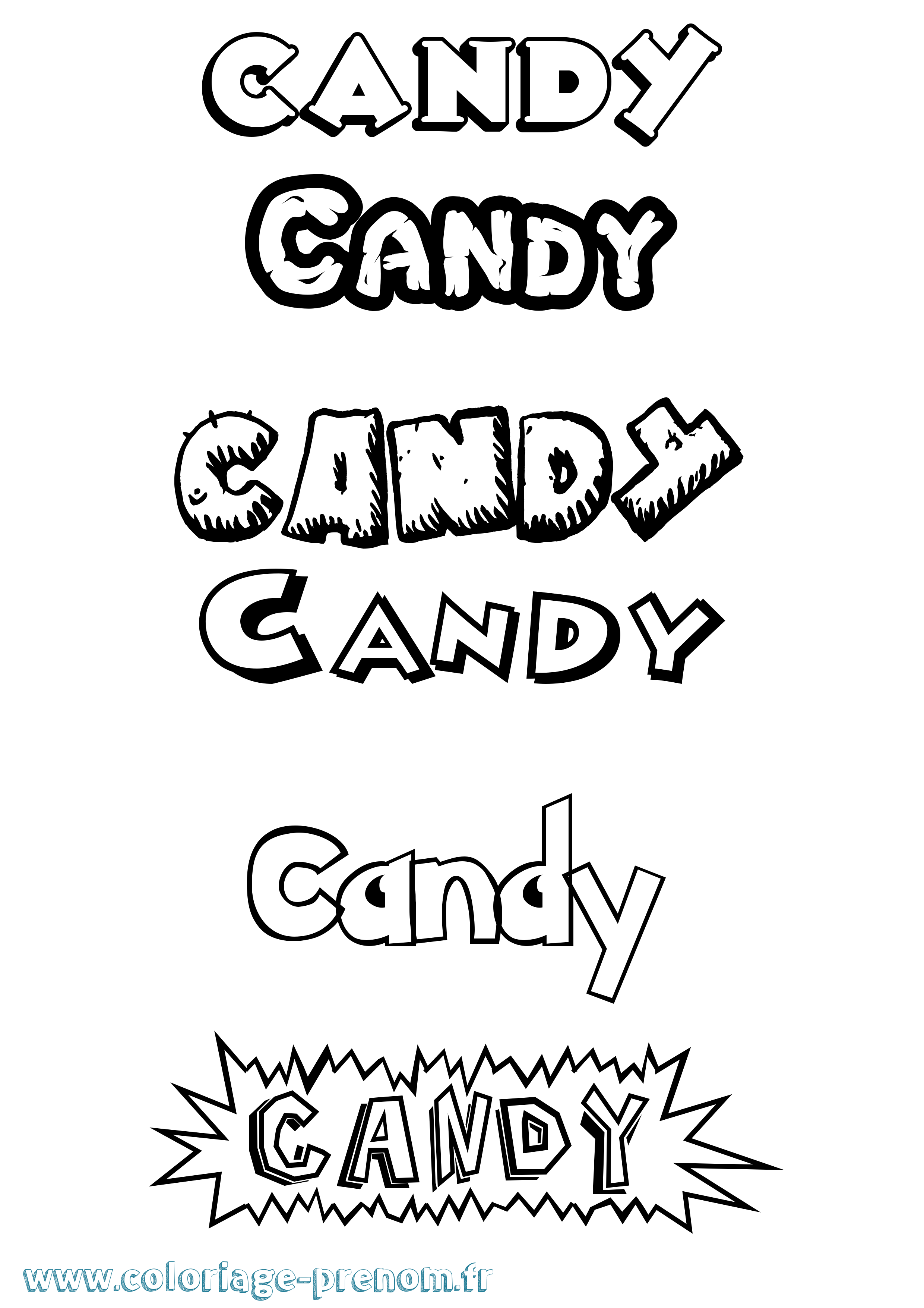Coloriage prénom Candy Dessin Animé