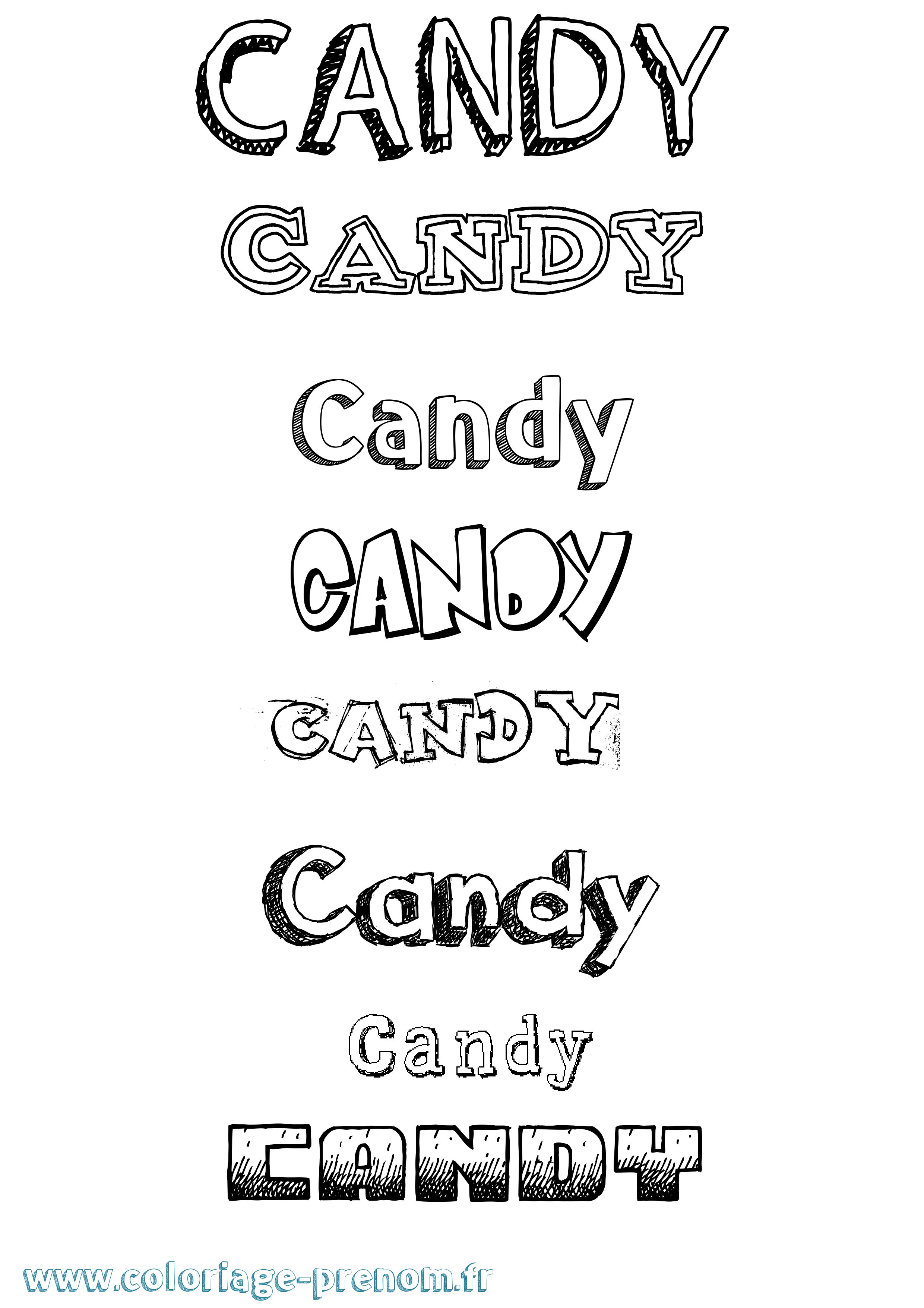 Coloriage prénom Candy Dessiné