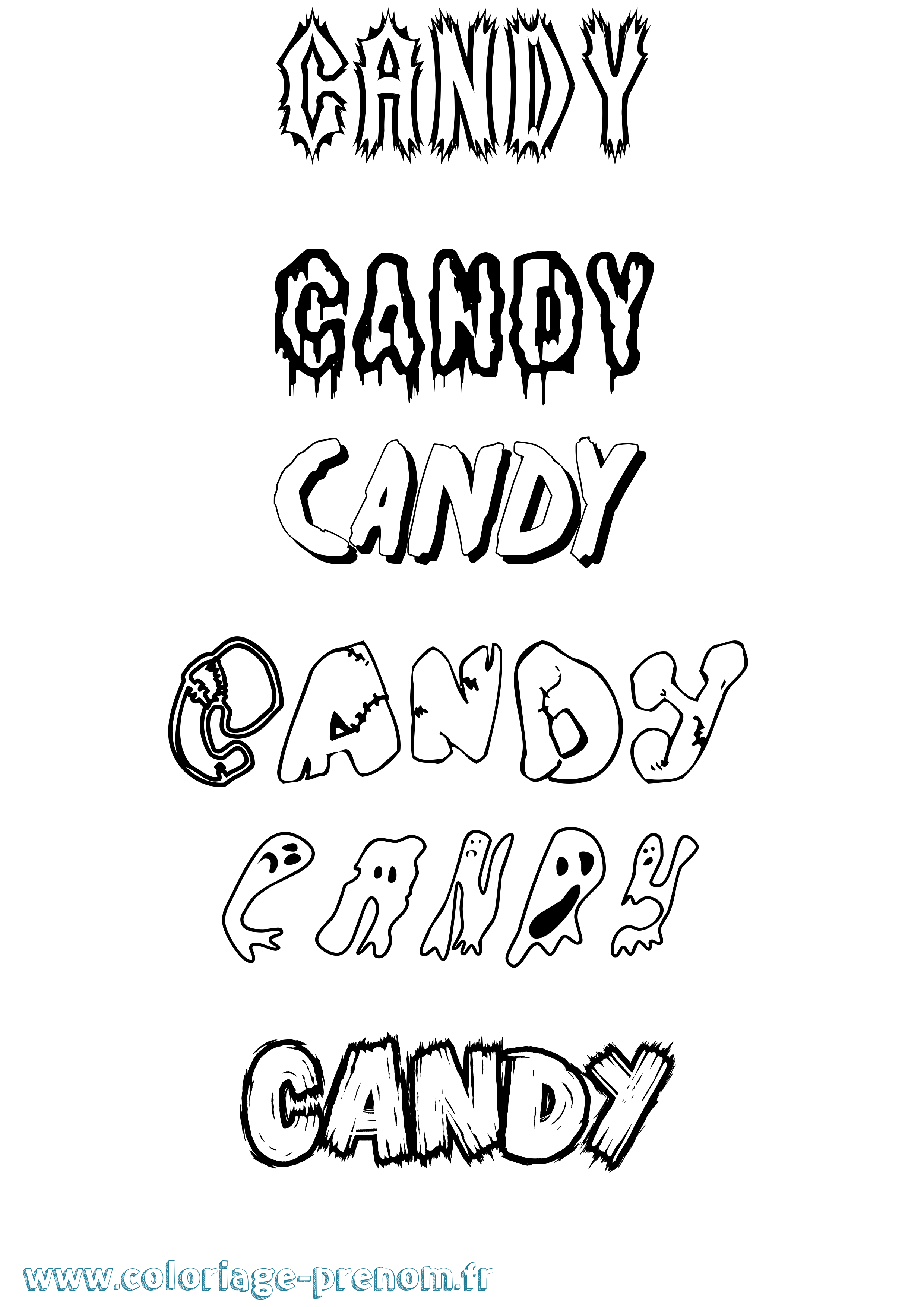 Coloriage prénom Candy Frisson