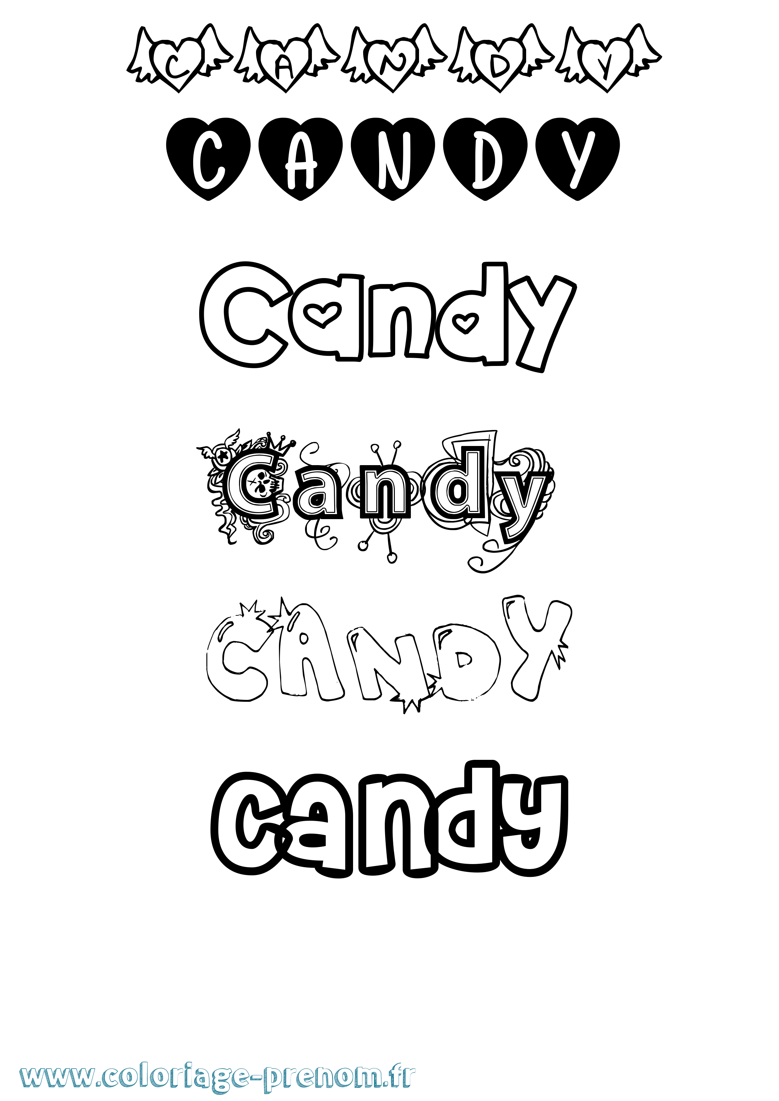 Coloriage prénom Candy Girly